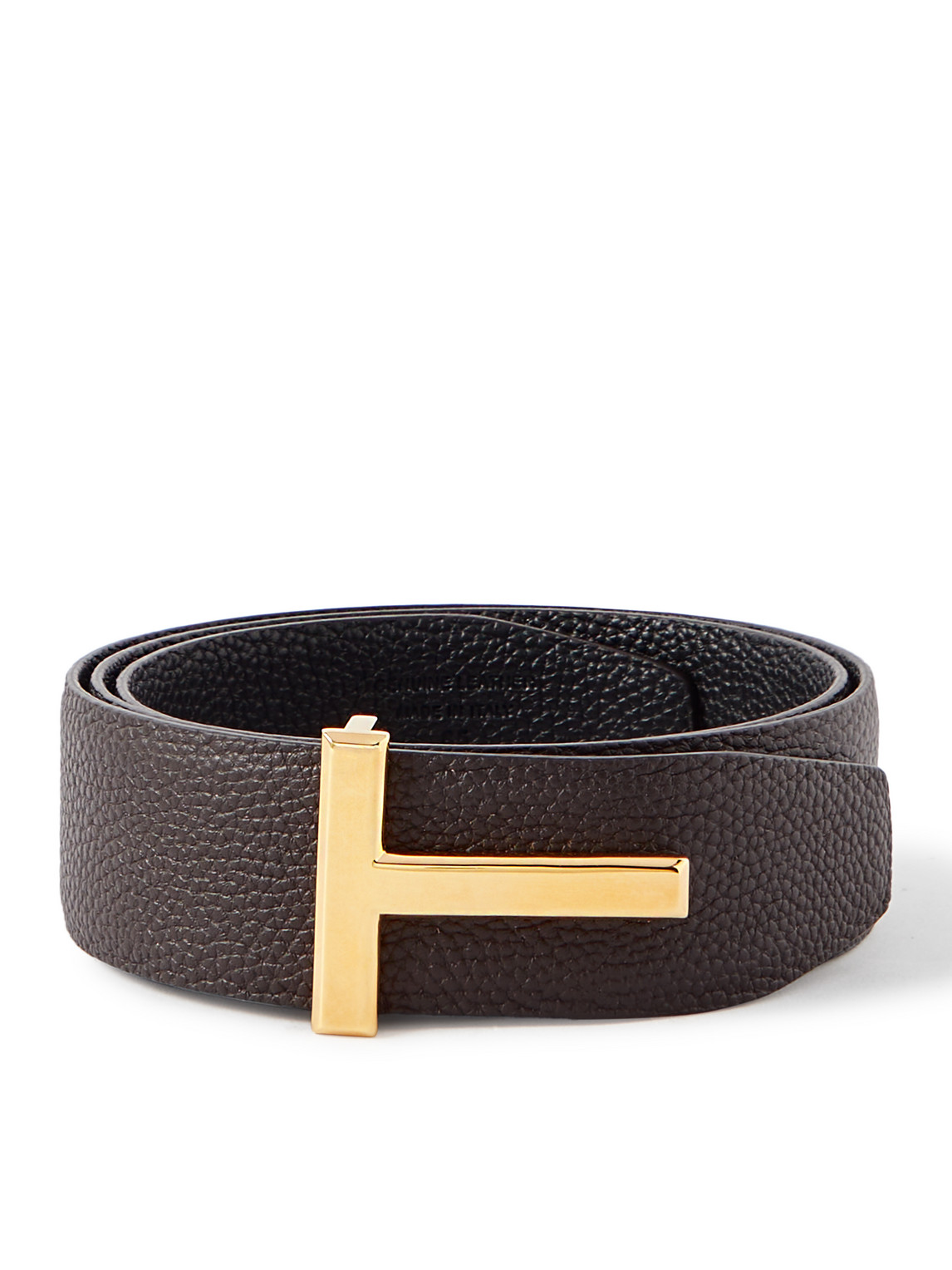 Shop Tom Ford 4cm Reversible Full-grain Leather Belt In Brown