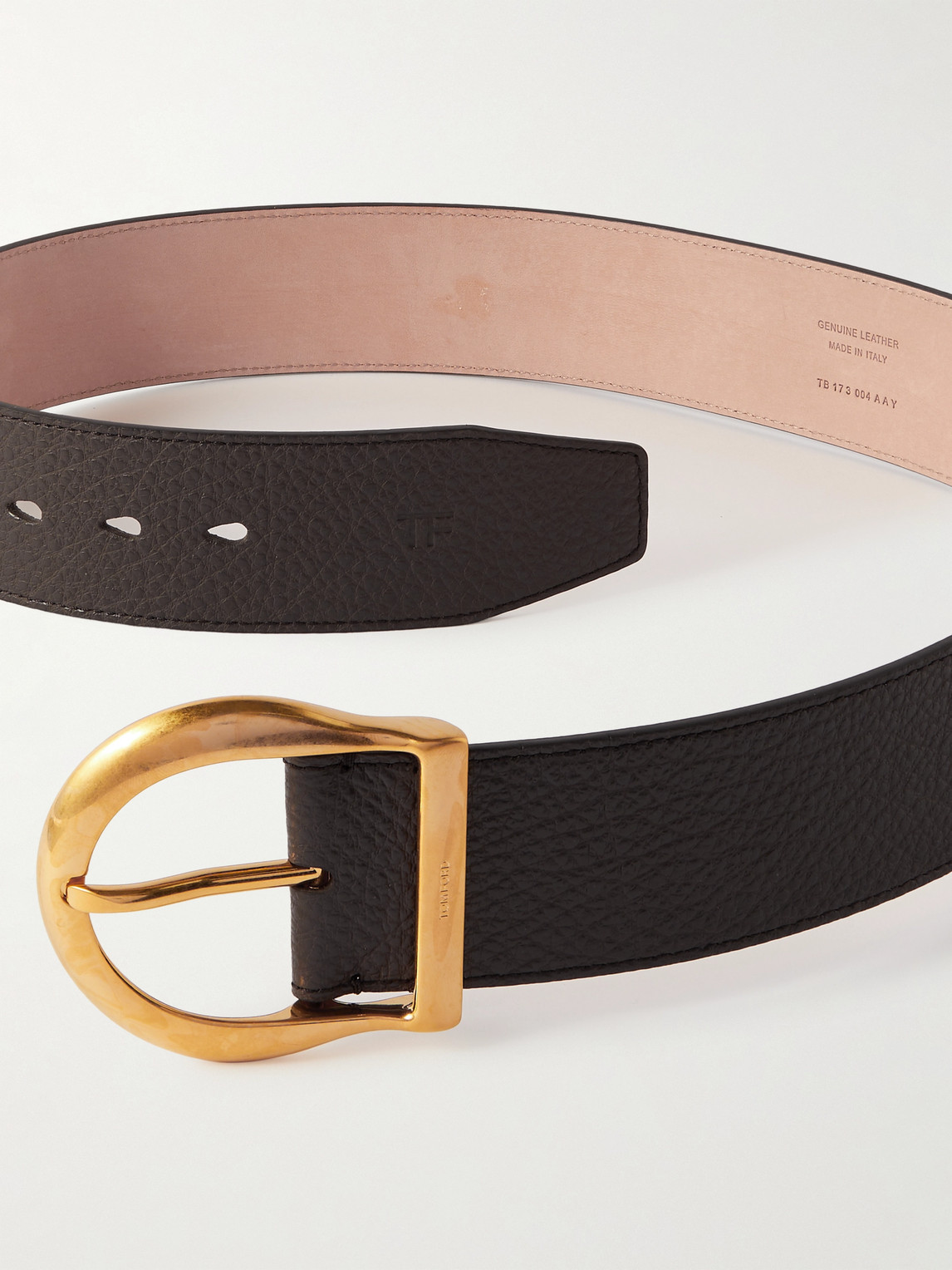 Shop Tom Ford 4cm Full-grain Leather Belt In Brown