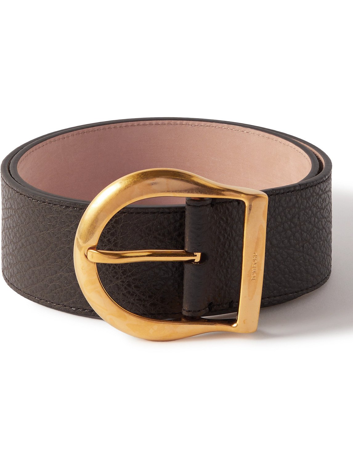 Tom Ford Full-grain Leather Belt In Brown