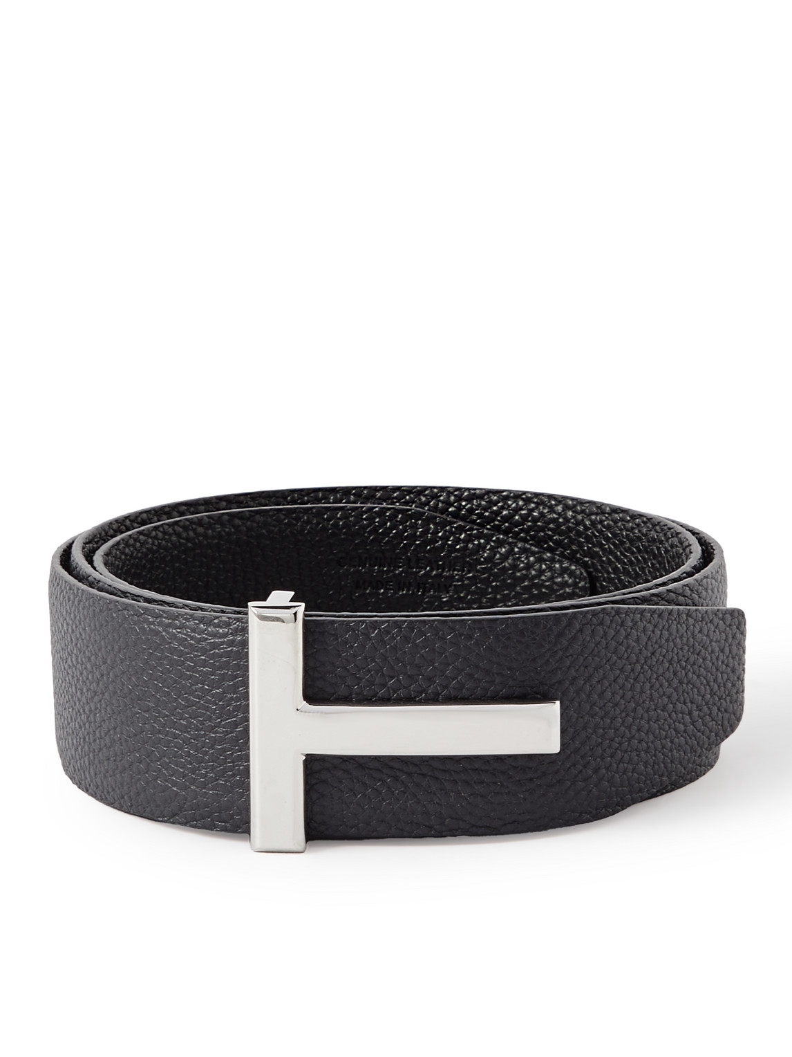 Tom Ford 4cm Reversible Full-grain Leather Belt In Blue