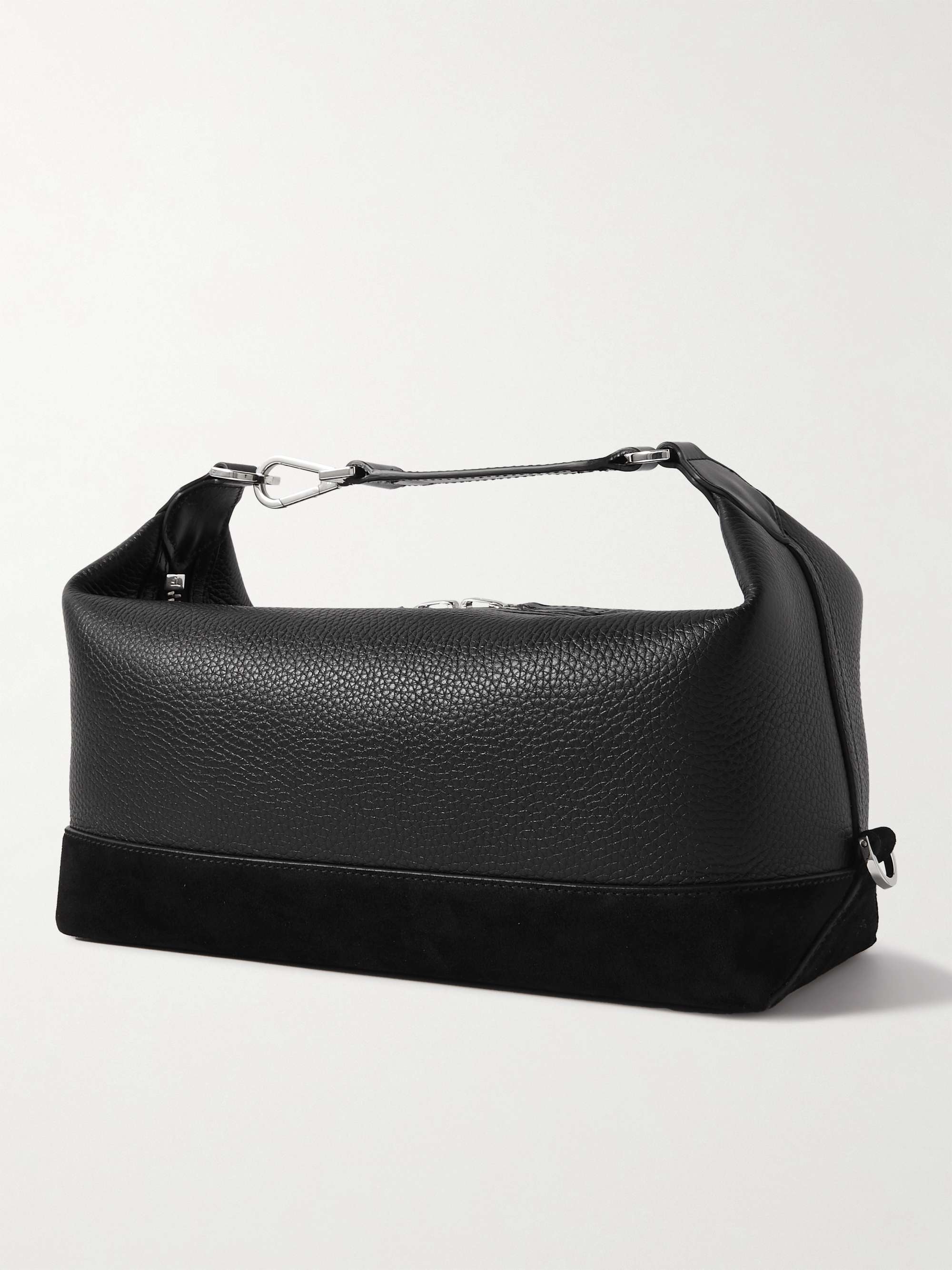 TOM FORD Suede-Trimmed Full-Grain Leather Wash Bag for Men | MR PORTER