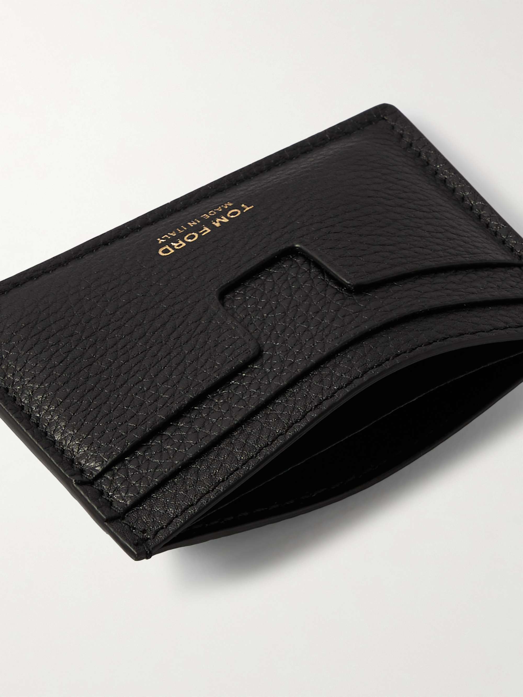 TOM FORD Colour-Block Full-Grain Leather Cardholder