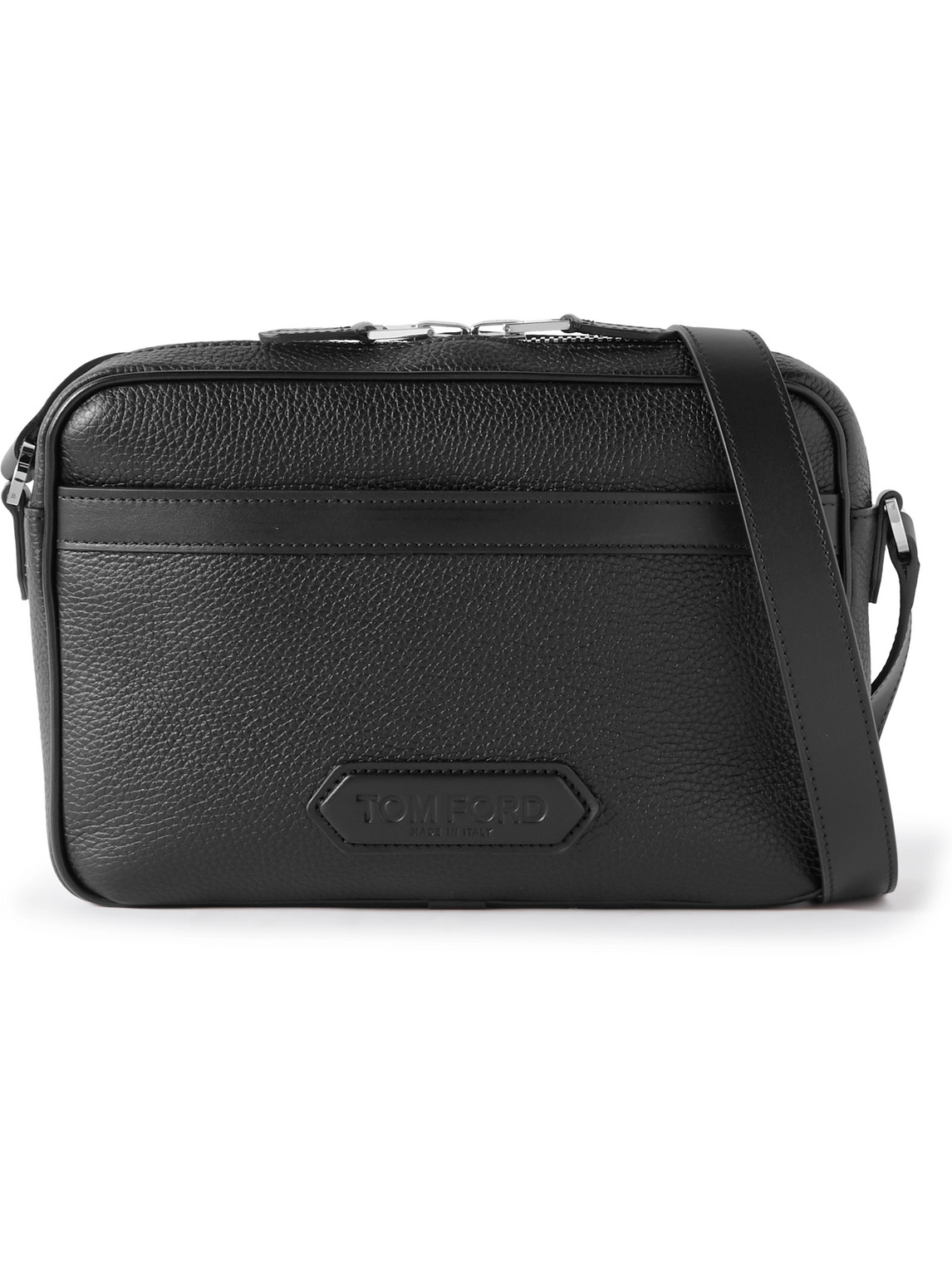 Tom Ford Full-grain Leather Messenger Bag In Black | ModeSens