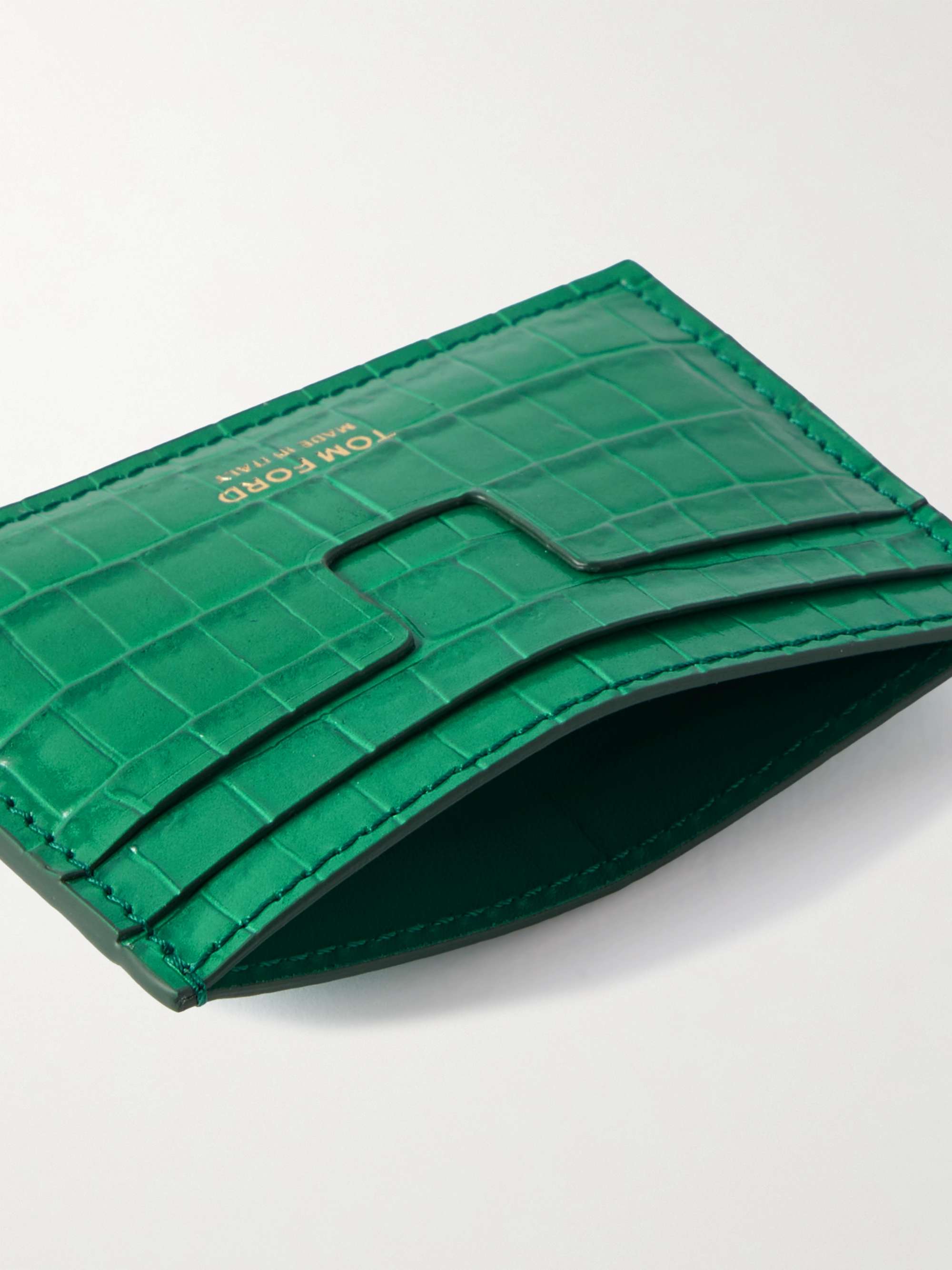 TOM FORD Croc-Effect Leather Cardholder