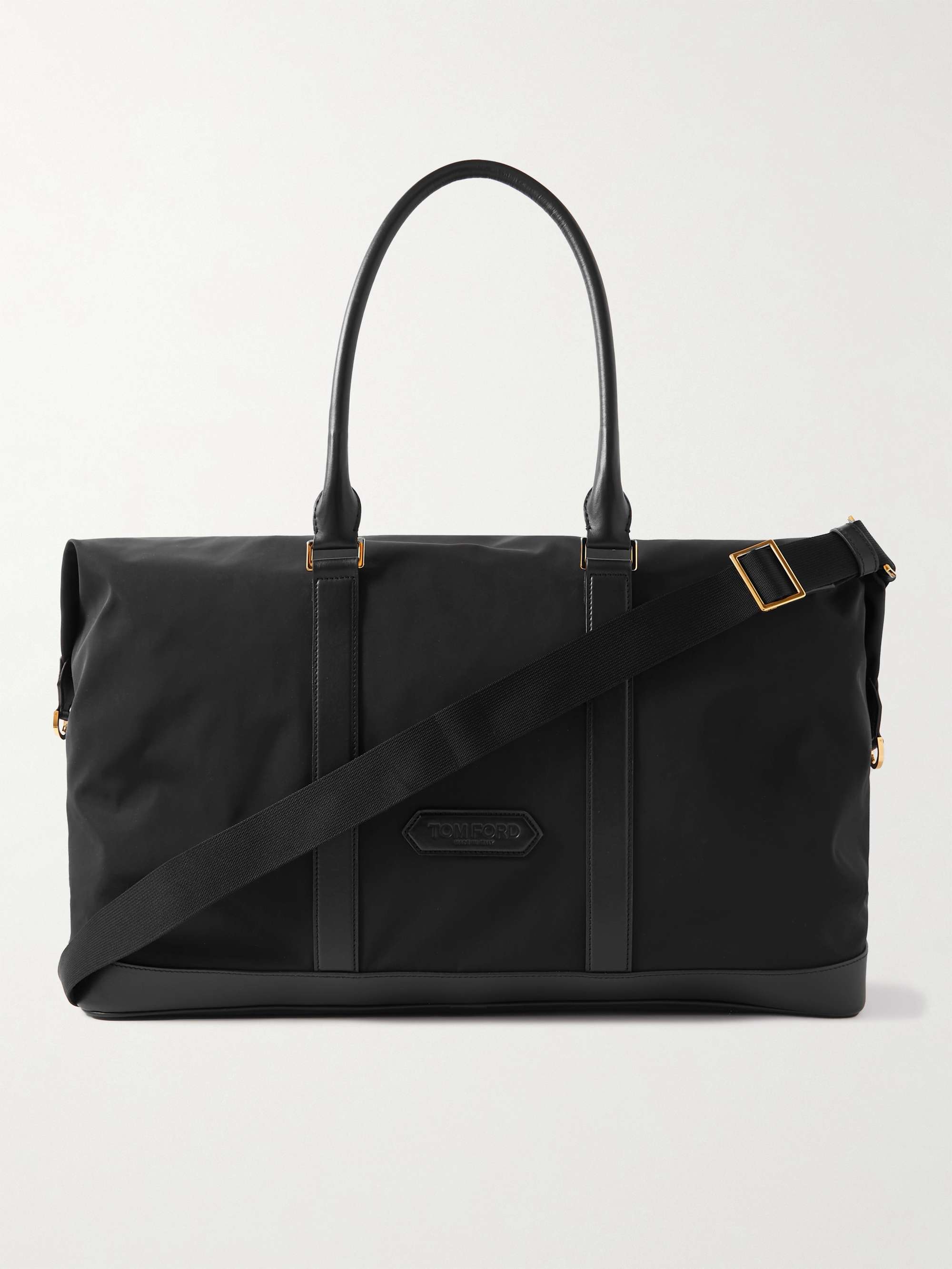 TOM FORD Leather-Trimmed Recycled-Nylon Weekend Bag for Men | MR PORTER