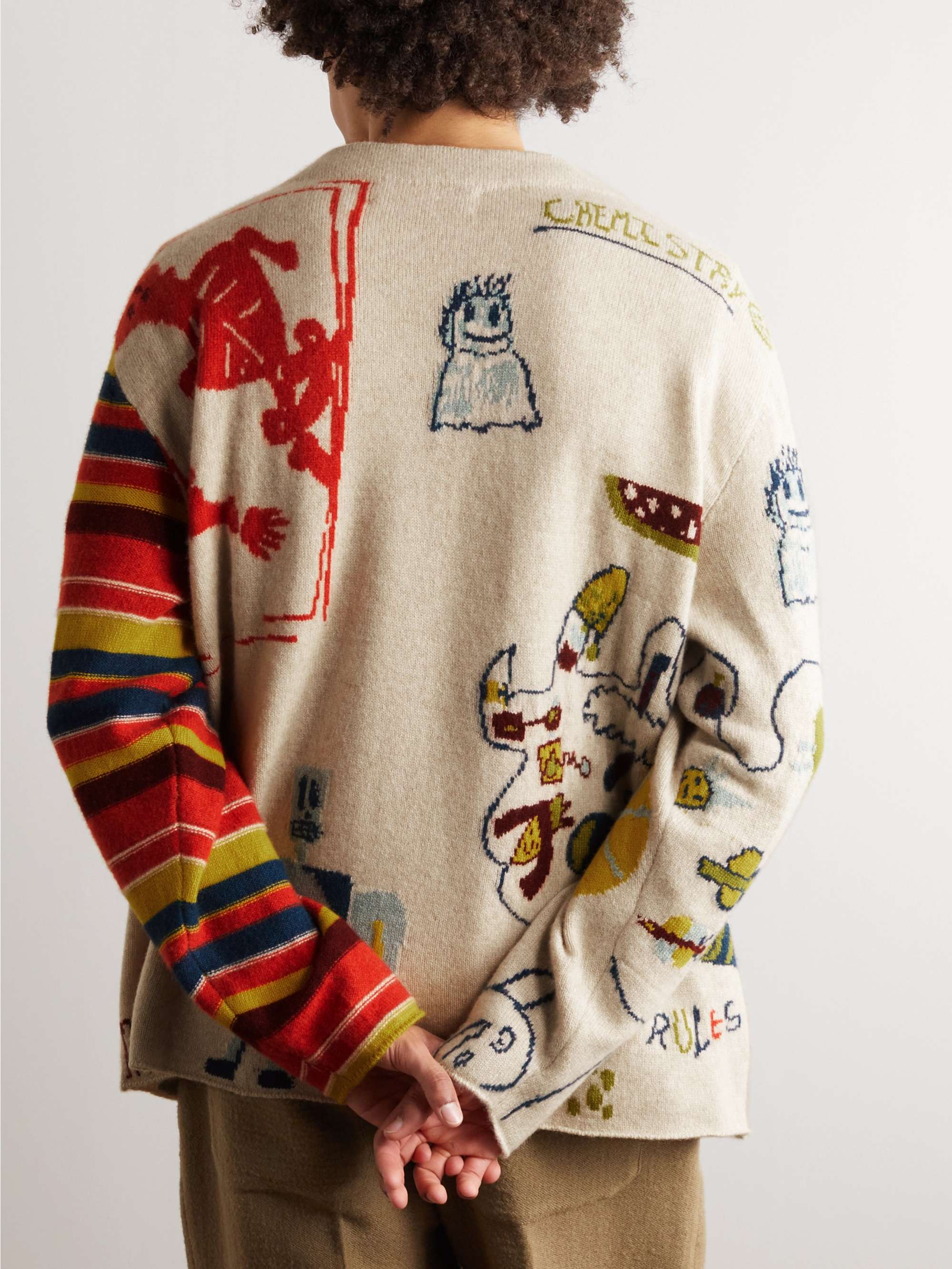 THE ELDER STATESMAN Wild Dreams Cashmere-Jacquard Cardigan