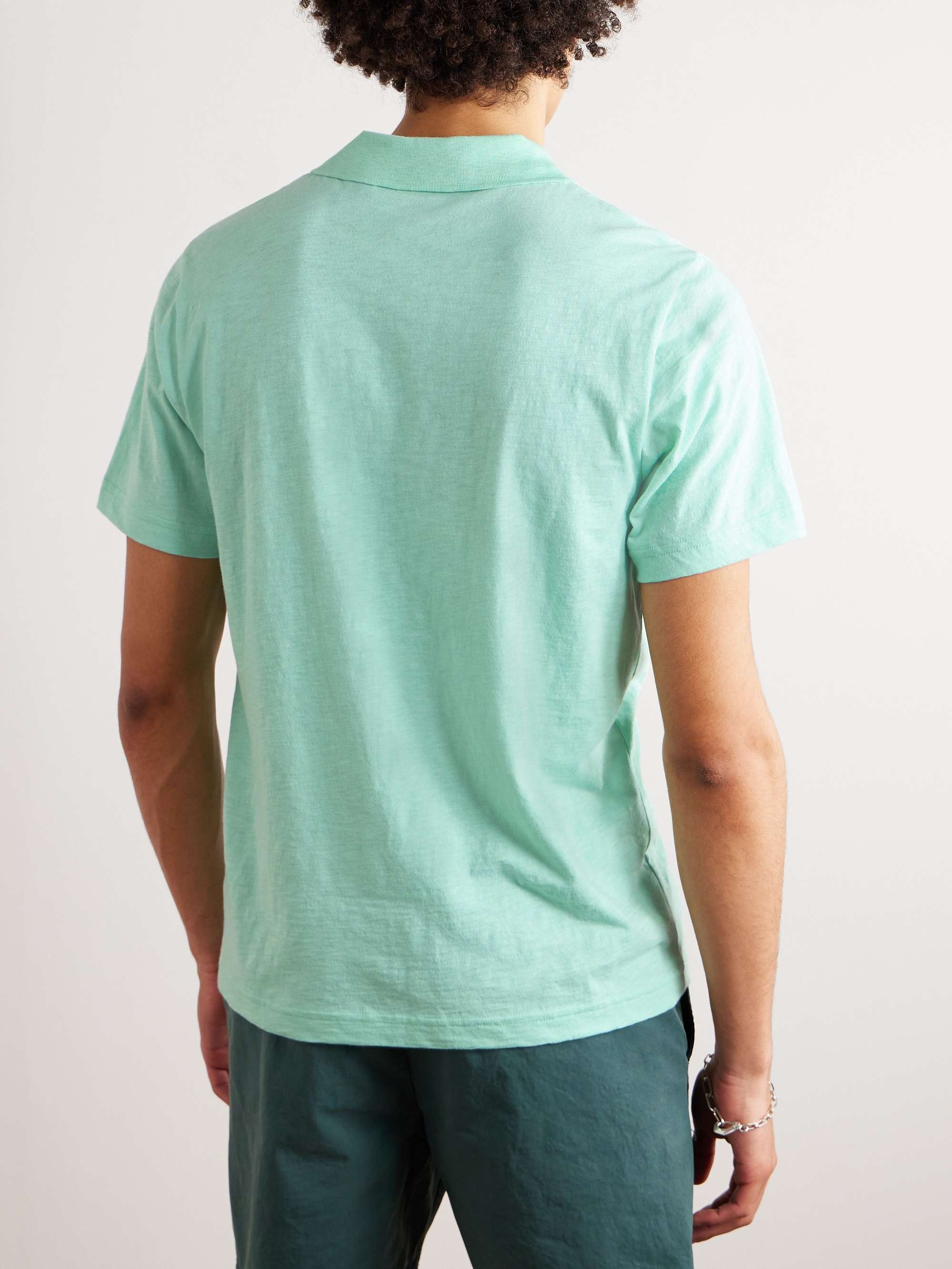 THEORY Bron Slubbed Cotton-Jersey Polo Shirt