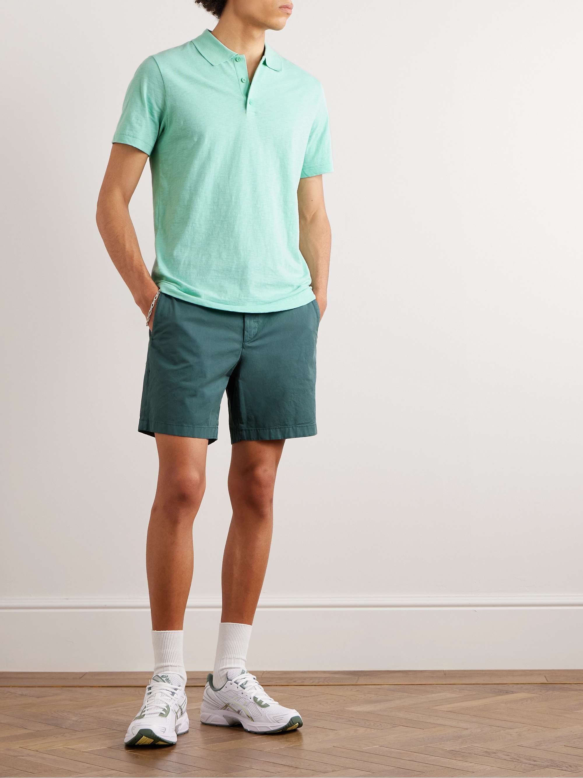 THEORY Bron Slubbed Cotton-Jersey Polo Shirt