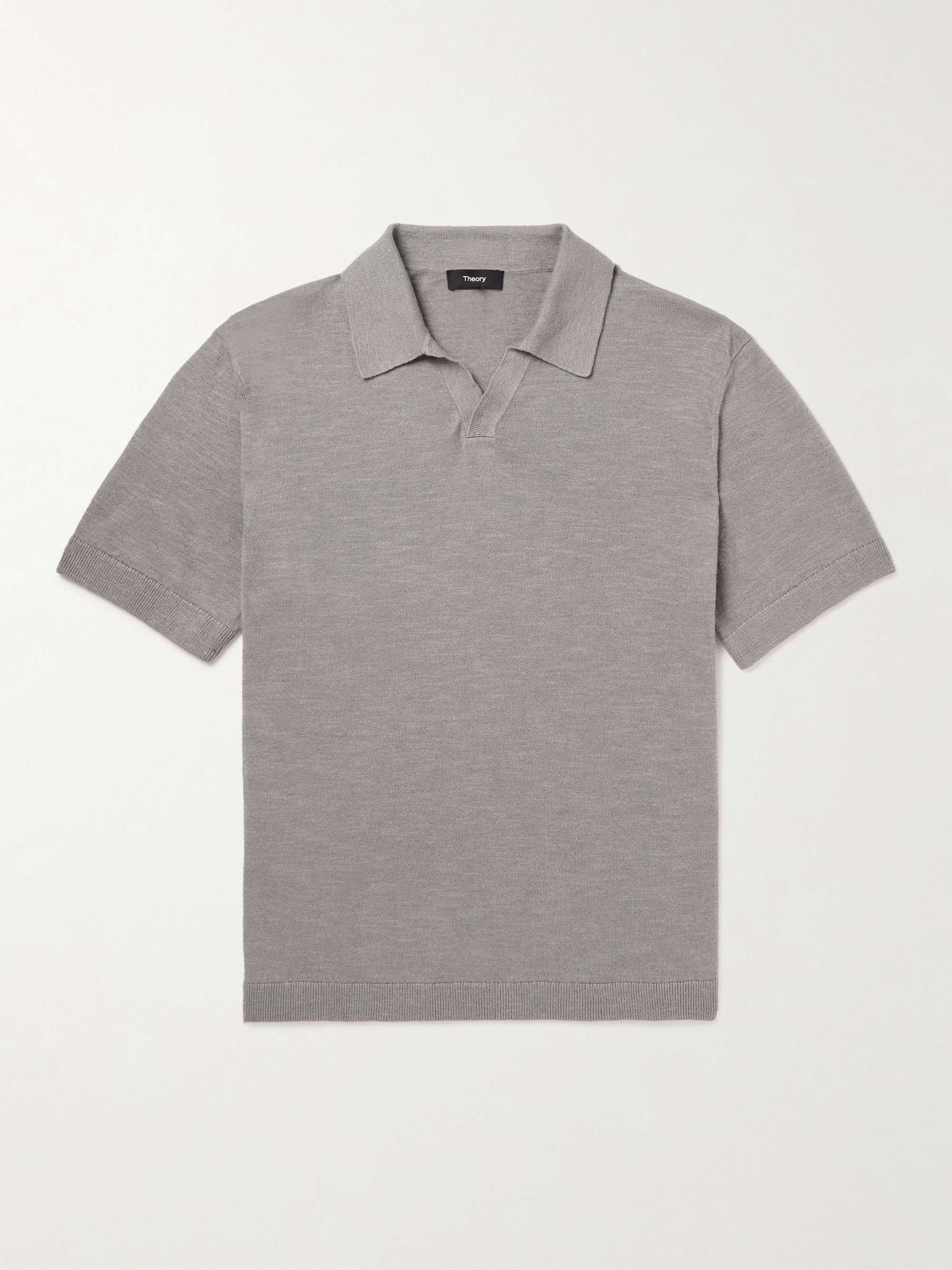 THEORY Brenan Linen-Blend Jersey Polo Shirt for Men | MR PORTER