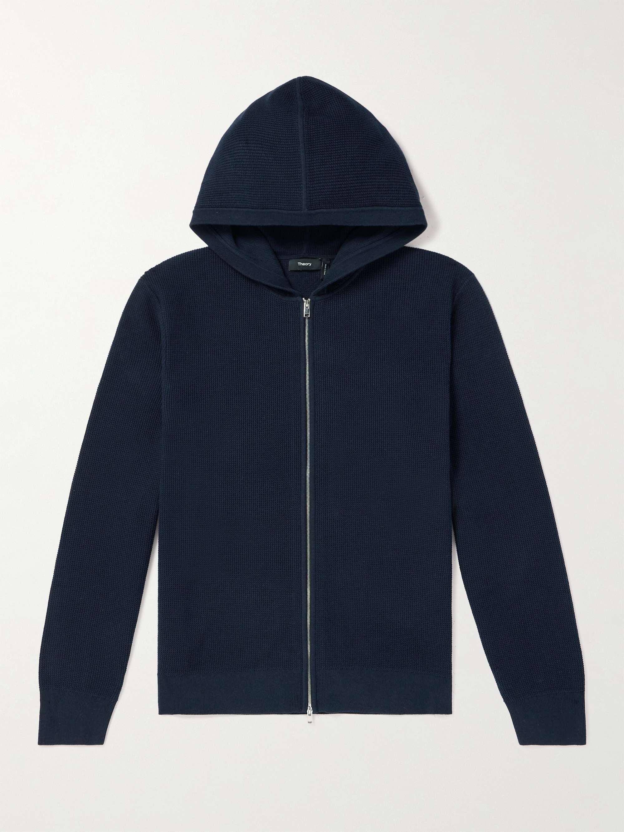 THEORY Myhlo Waffle-Knit Cotton-Blend Zip-Up Hoodie for Men | MR PORTER