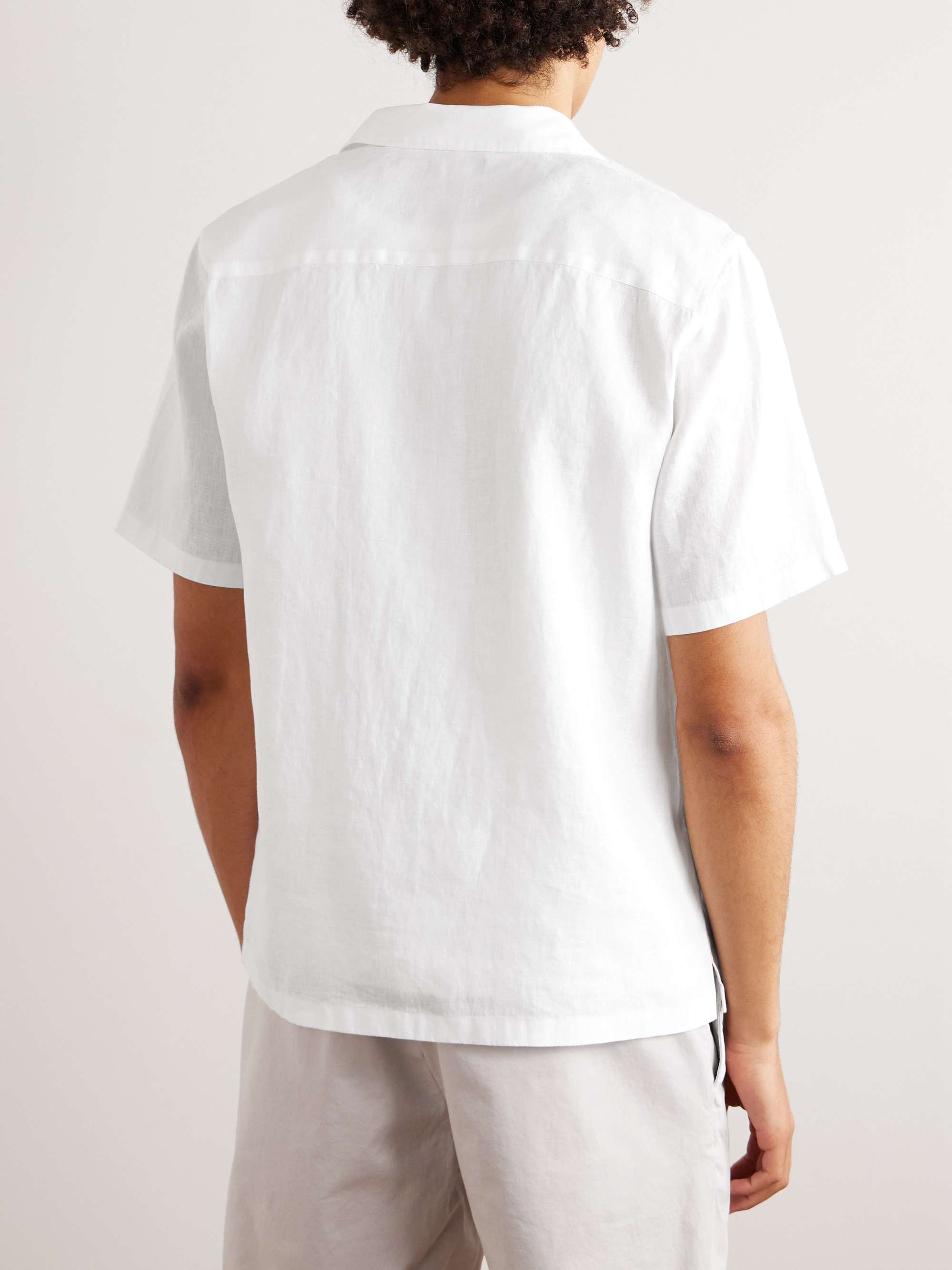 THEORY Noll Camp-Collar Linen Shirt for Men | MR PORTER