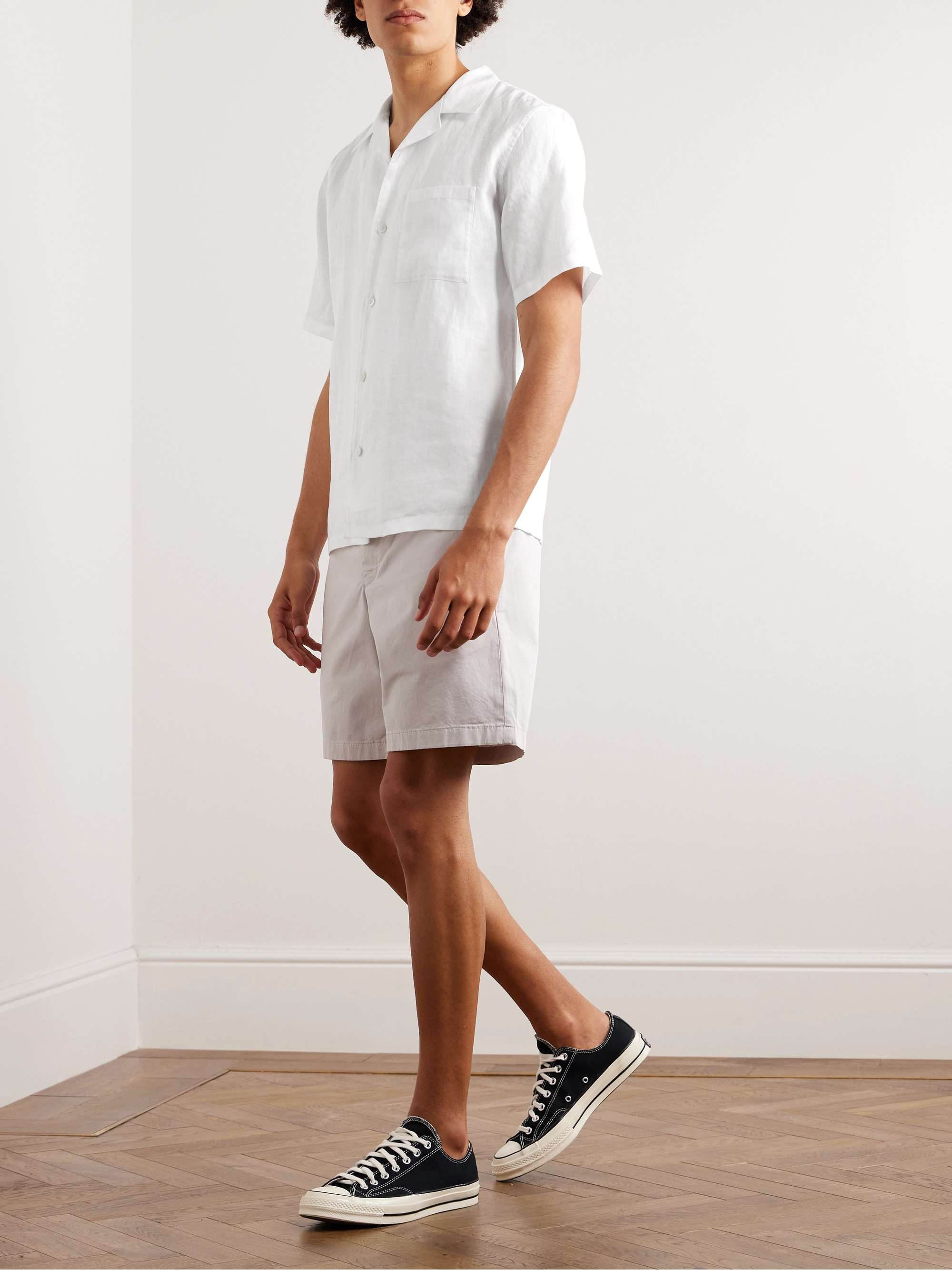THEORY Noll Camp Collar Linen Shirt for Men MR PORTER