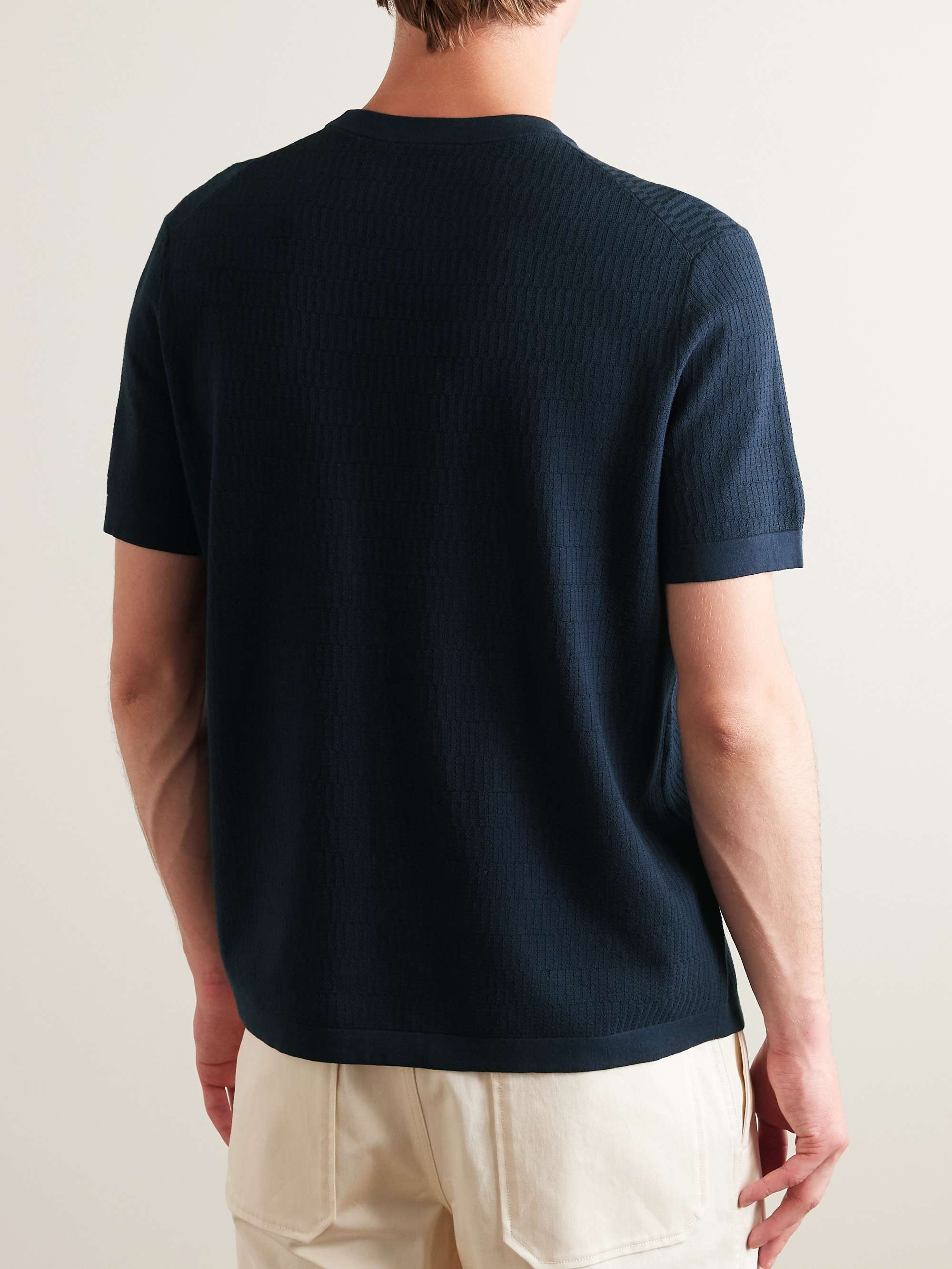 THEORY Damian Ribbed Cotton-Blend T-Shirt