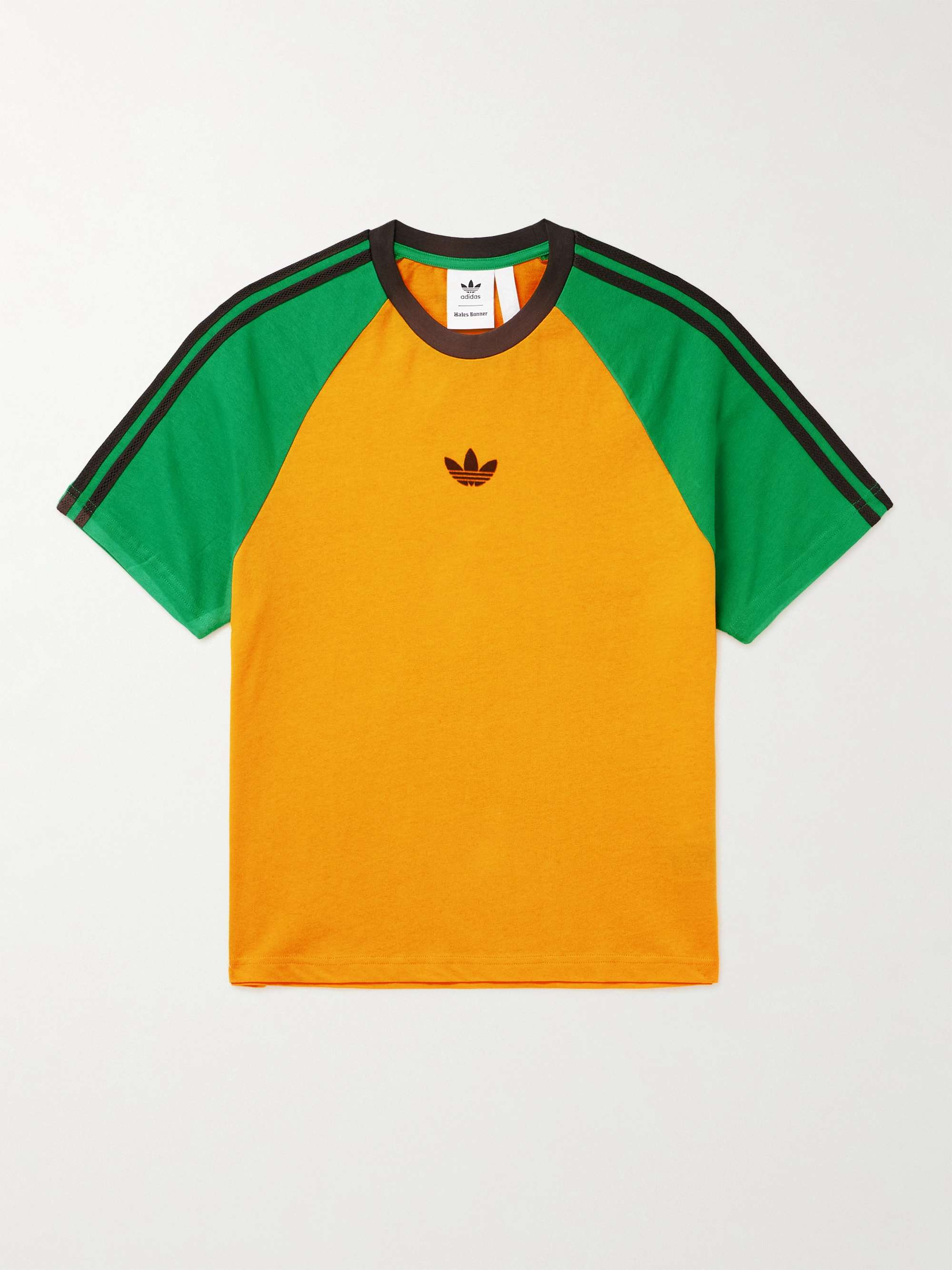 【送料&関税込】Wales Bonner Logo Print T-shirt ADIDAS ORIGINALS + Wales Bonner Logo-Print Striped Cotton T