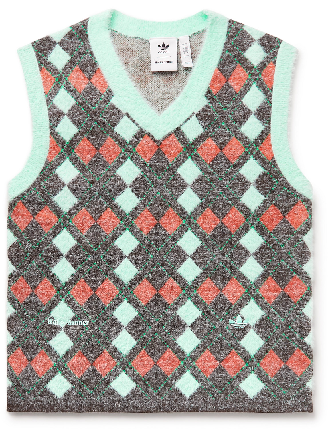 Wales Bonner Argyle Brushed Recycled Jacquard-Knit Sweater Vest