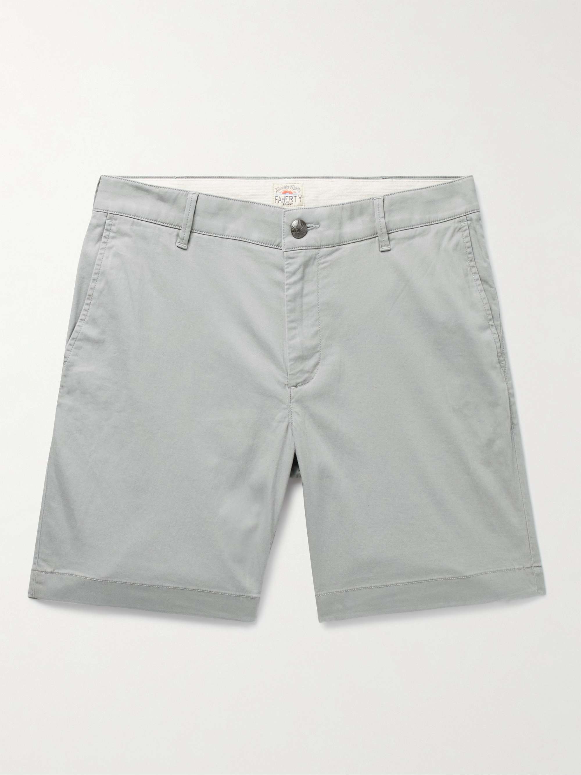 FAHERTY Island Life Straight-Leg Organic Cotton-Blend Shorts