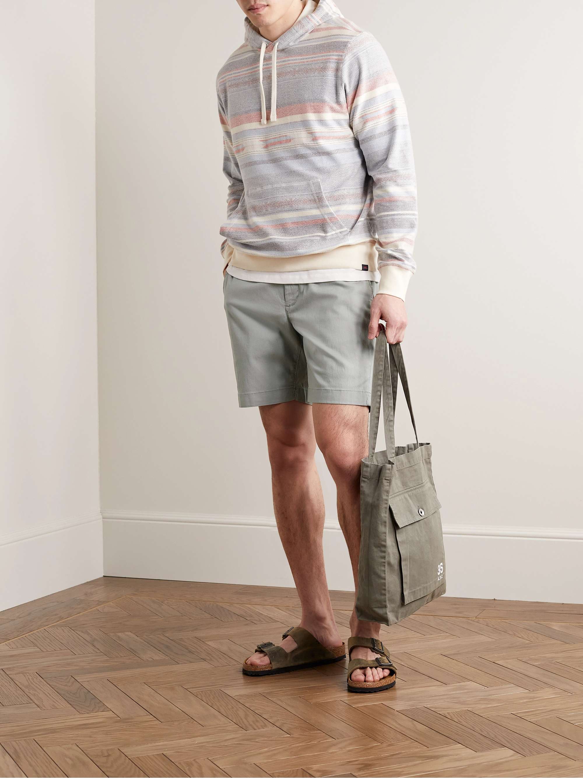 FAHERTY Island Life Straight-Leg Organic Cotton-Blend Shorts