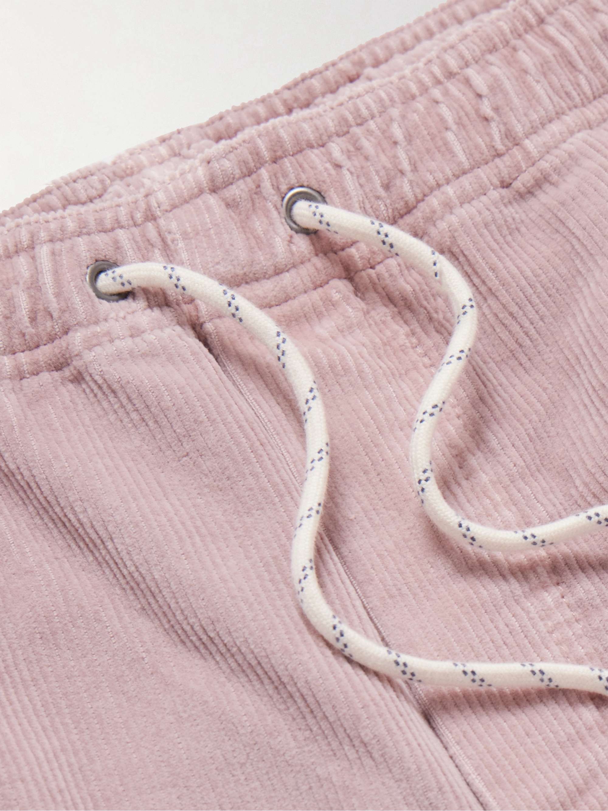 FAHERTY Straight-Leg Stretch-Organic Cotton Corduroy Drawstring Shorts