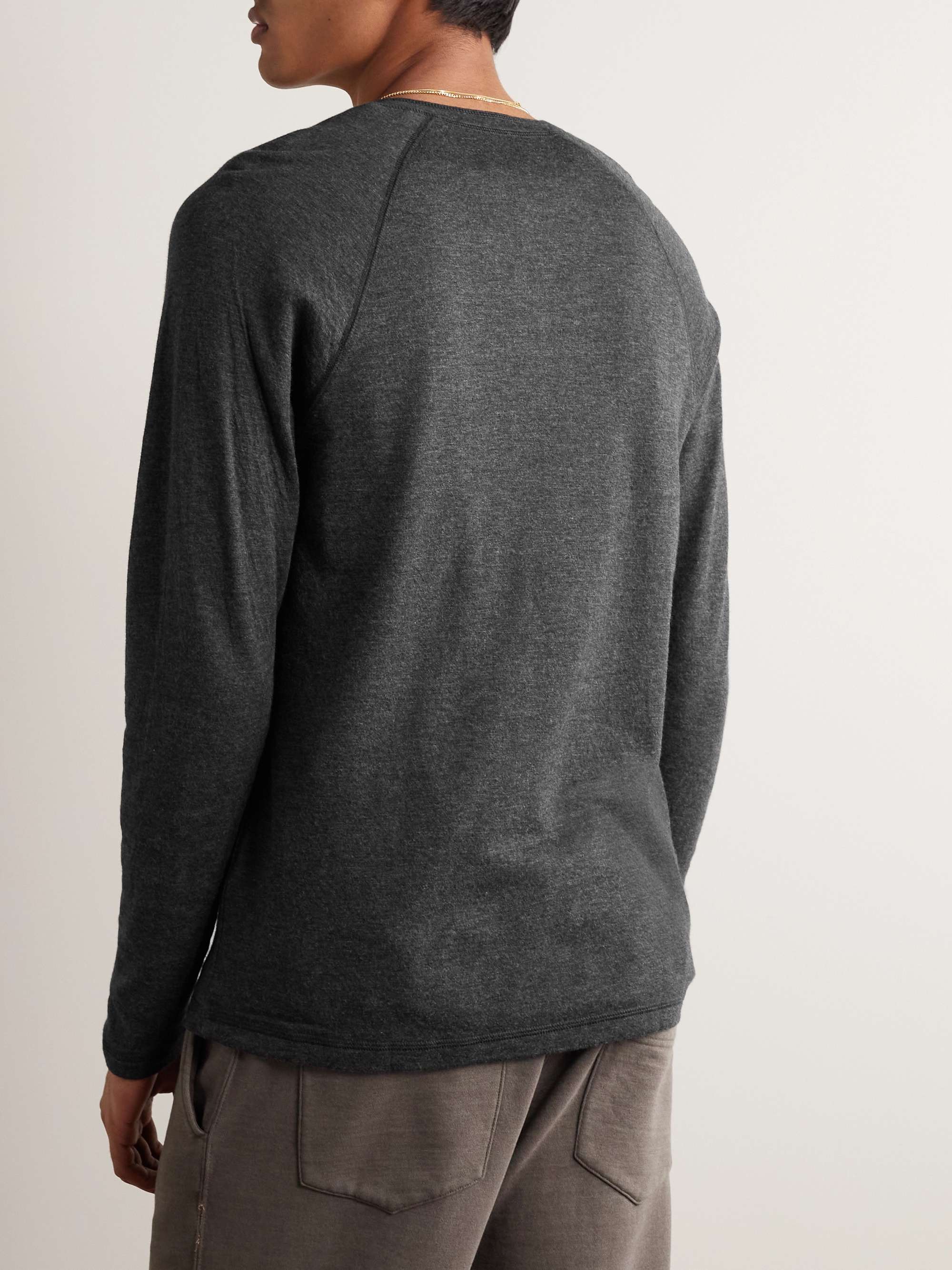 FAHERTY Pima Cotton and Modal-Blend Henley T-Shirt