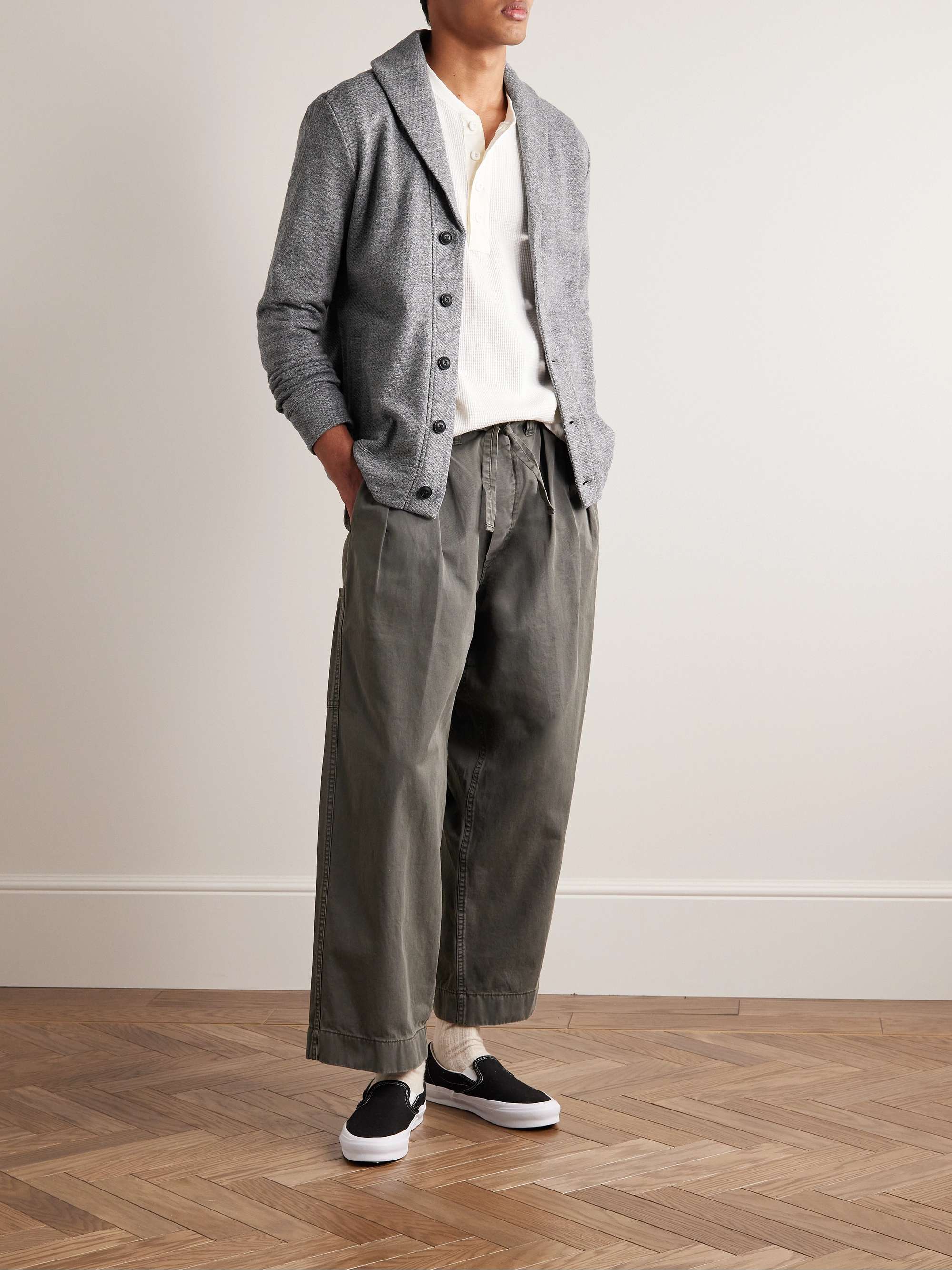 FAHERTY Inlet Shawl-Collar Cotton-Blend Cardigan