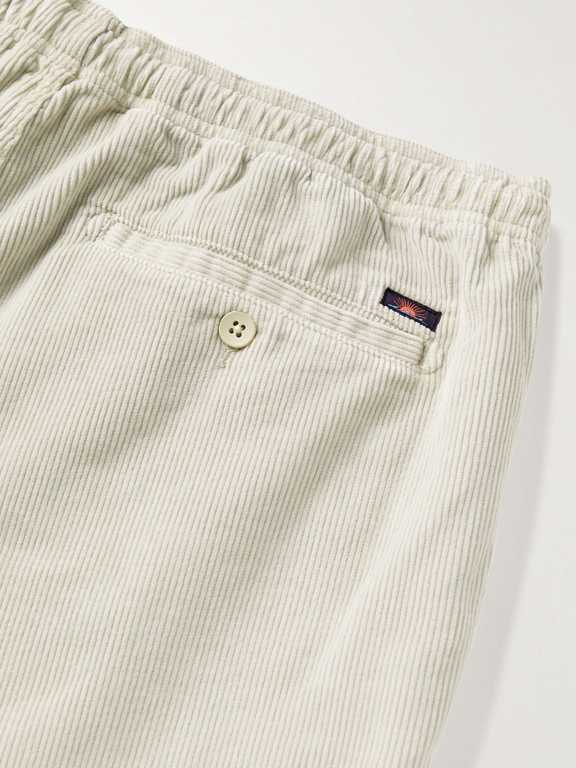 FAHERTY Straight-Leg Stretch-Organic Cotton Corduroy Drawstring Shorts
