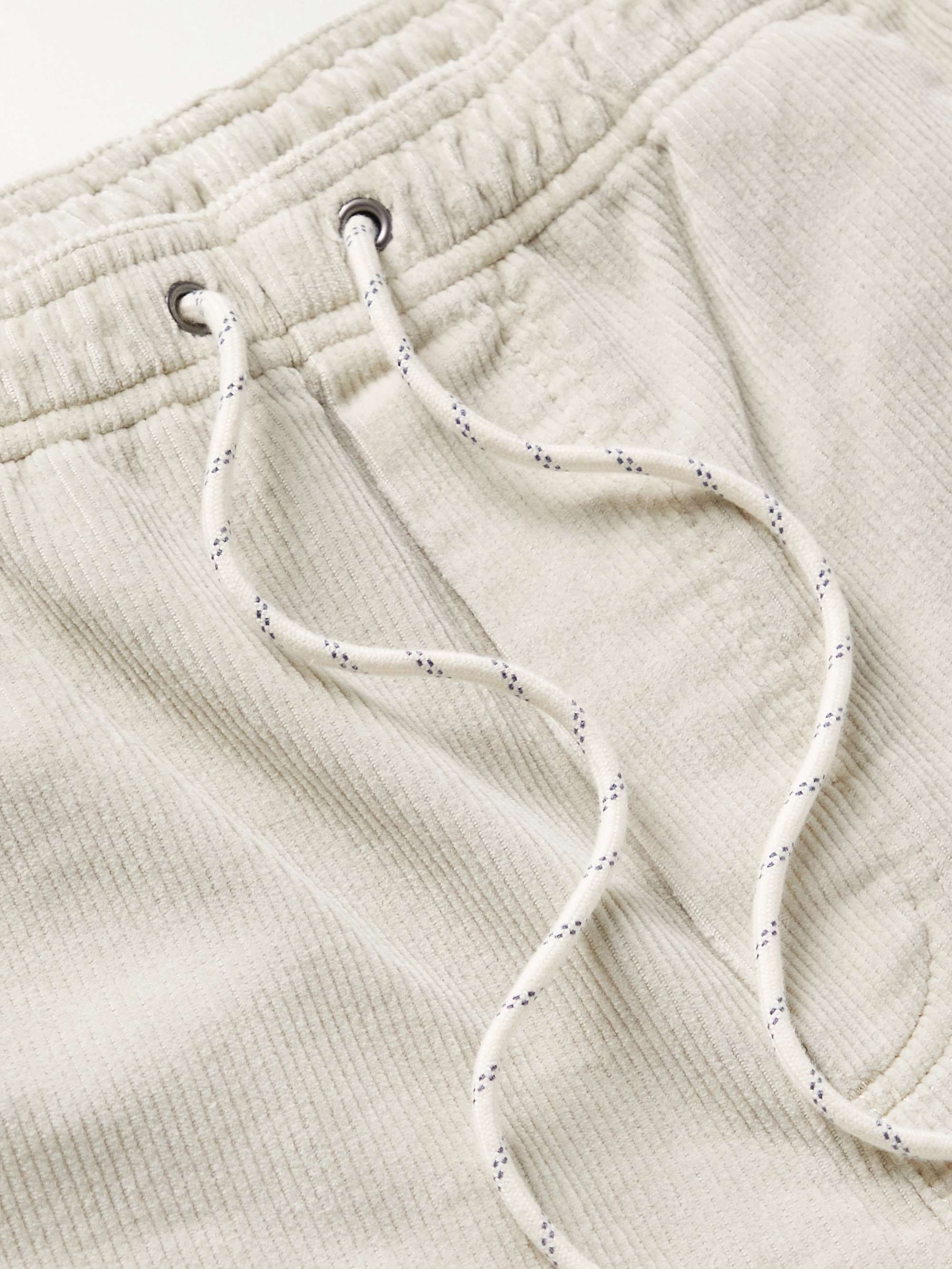 FAHERTY Straight-Leg Stretch-Organic Cotton Corduroy Drawstring Shorts