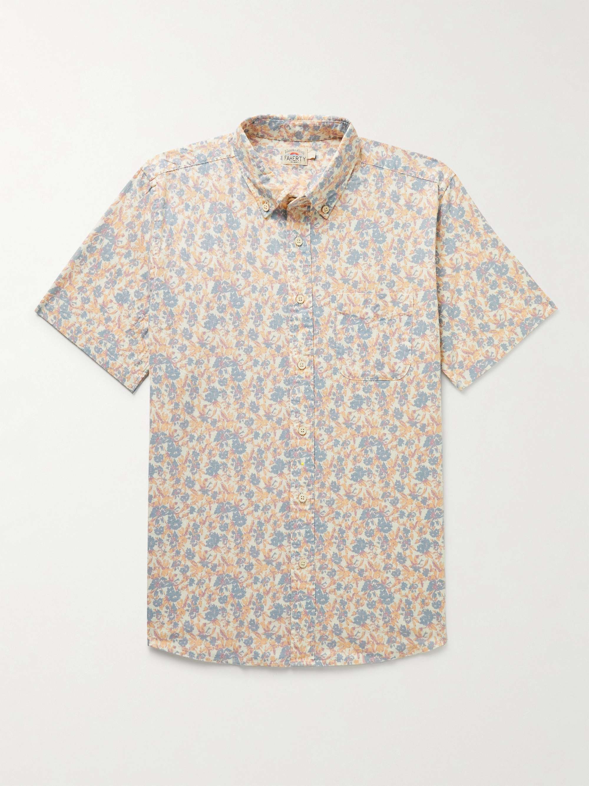 FAHERTY Breeze Slim-Fit Floral-Print Hemp-Blend Shirt for Men | MR PORTER