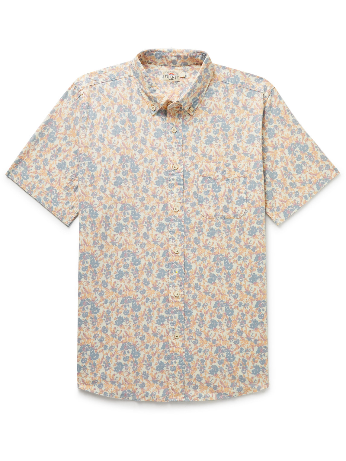 Faherty Short-sleeve Breeze Shirt In Tropic Shores Floral