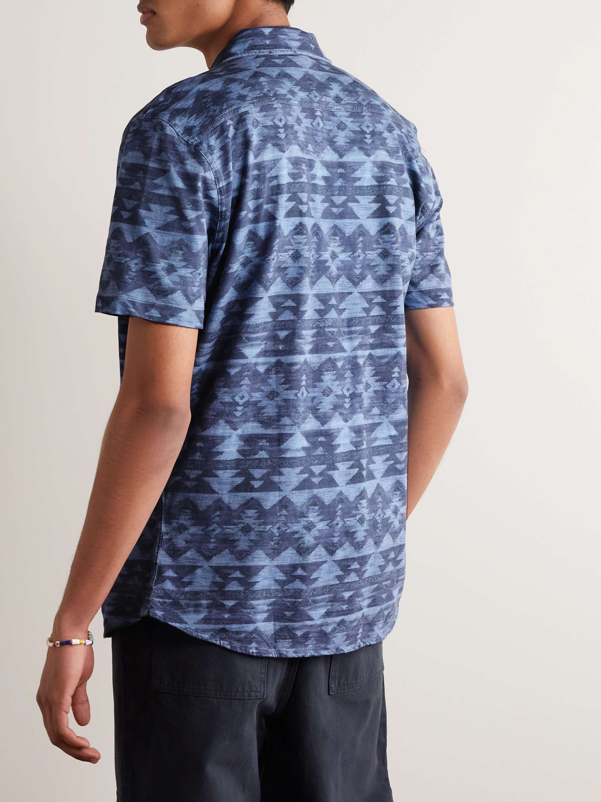 FAHERTY + Doug Good Feather Printed Organic Cotton-Jersey Shirt