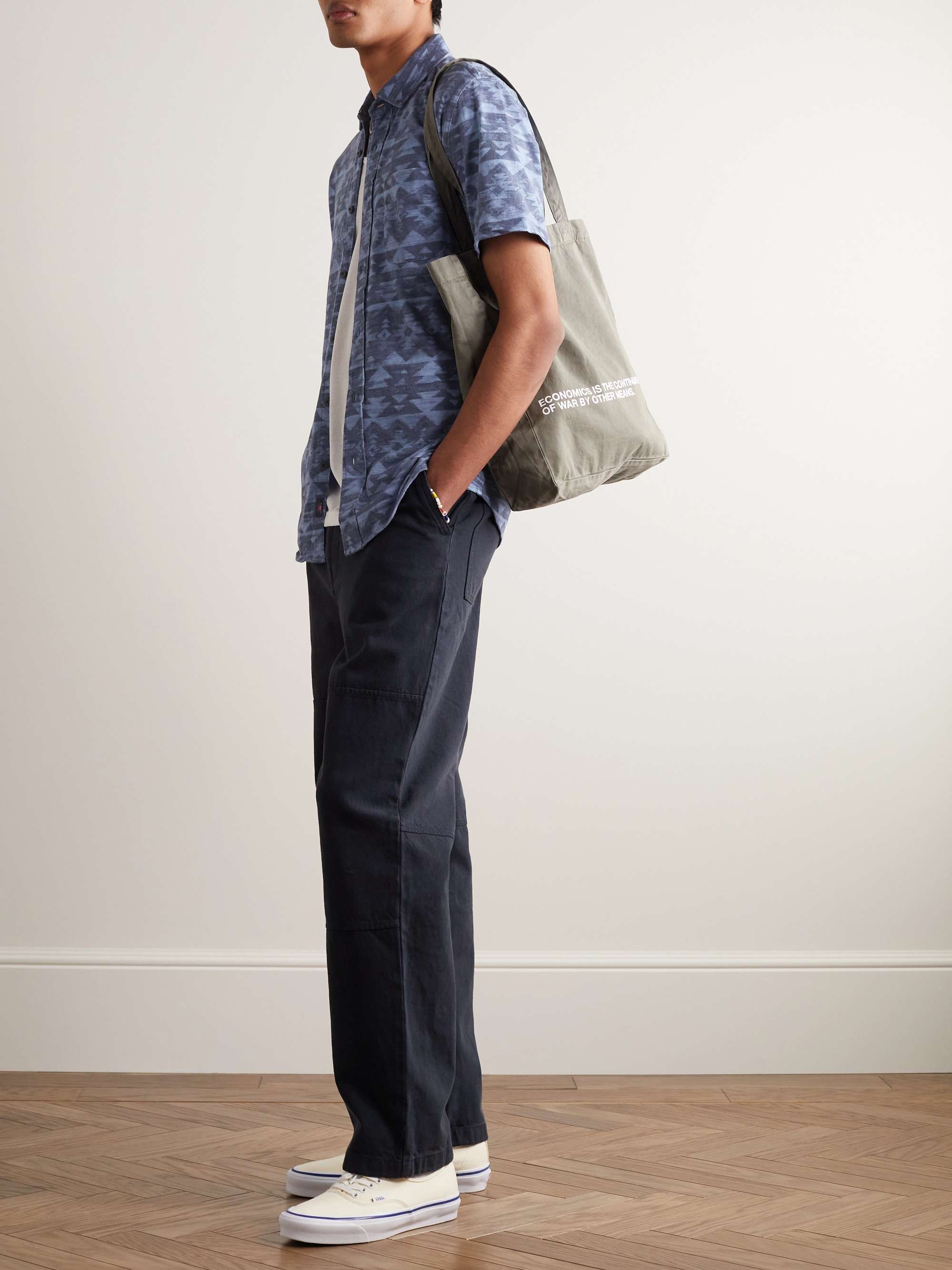 FAHERTY + Doug Good Feather Printed Organic Cotton-Jersey Shirt