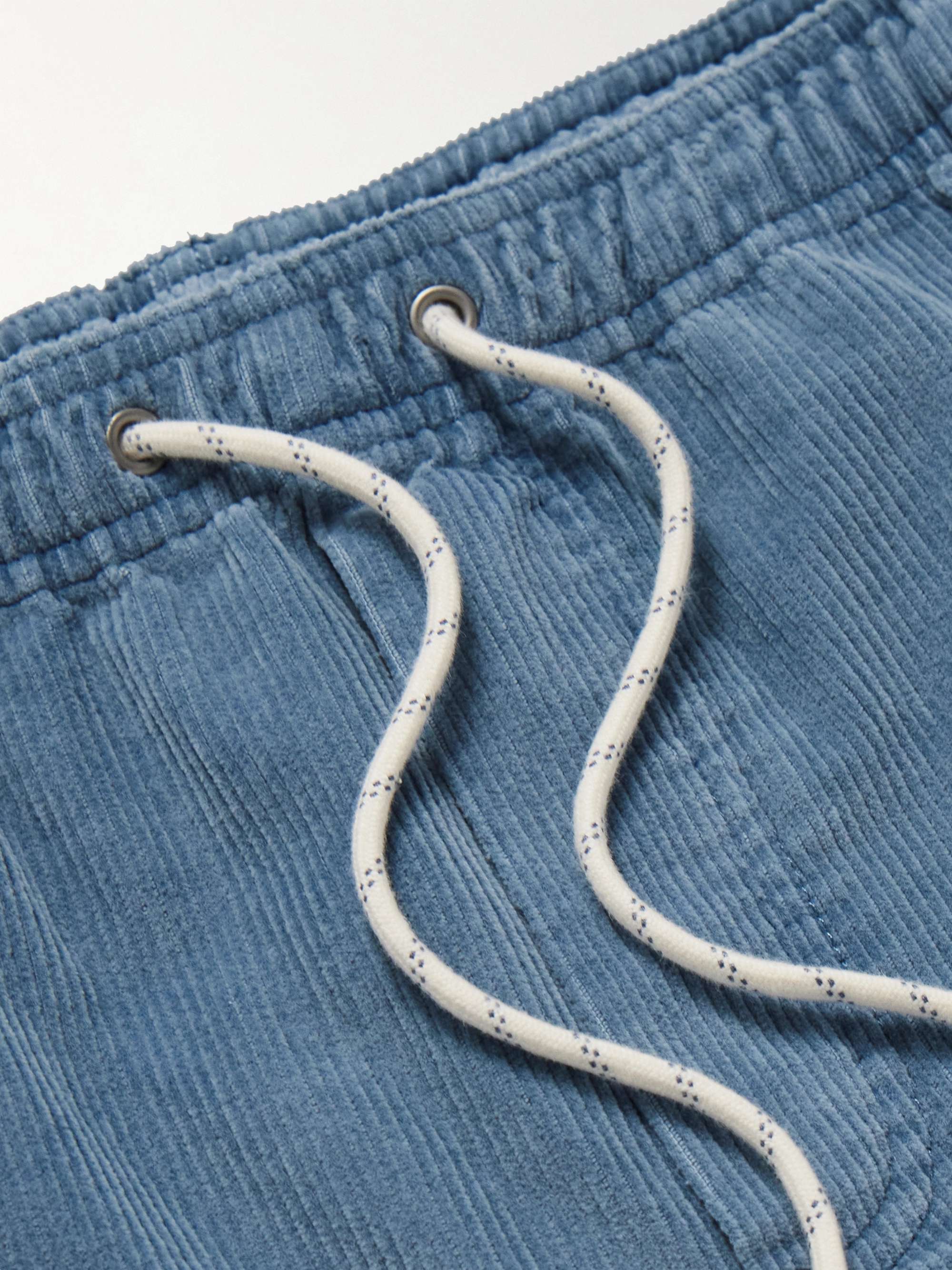 FAHERTY Straight-Leg Stretch-Organic Cotton Corduroy Drawstring Shorts