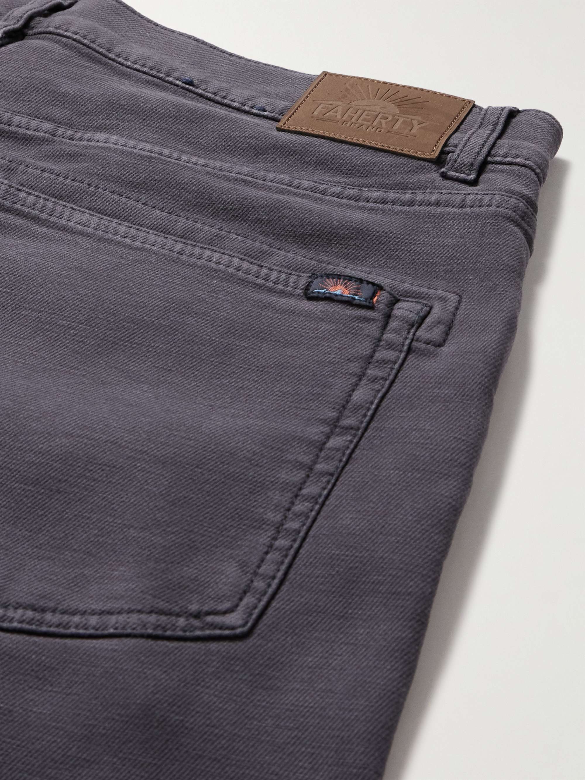 FAHERTY Slim-Fit Stretch Cotton-Blend Trousers