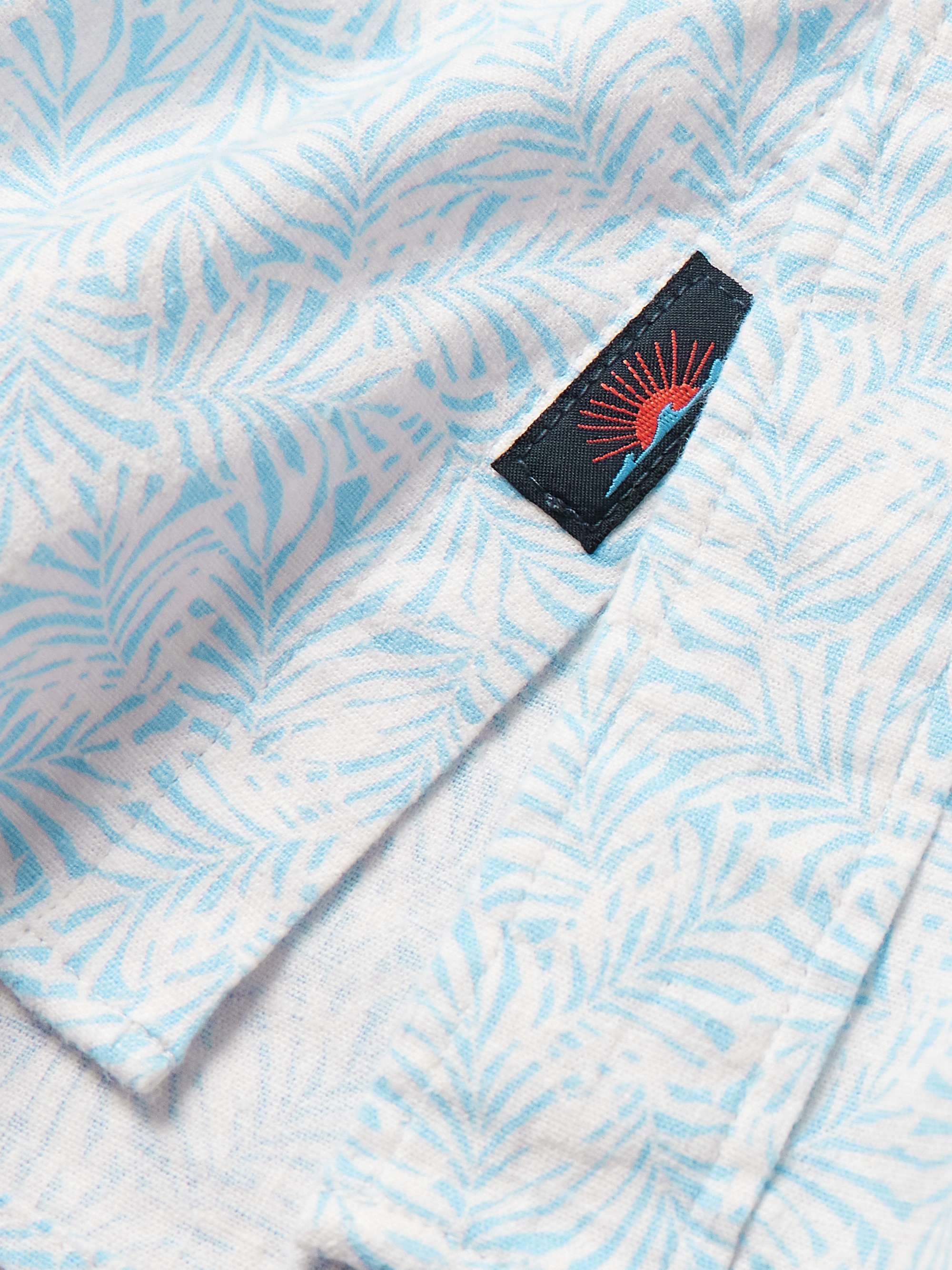 FAHERTY Breeze Button-Down Collar Printed Hemp-Blend Shirt