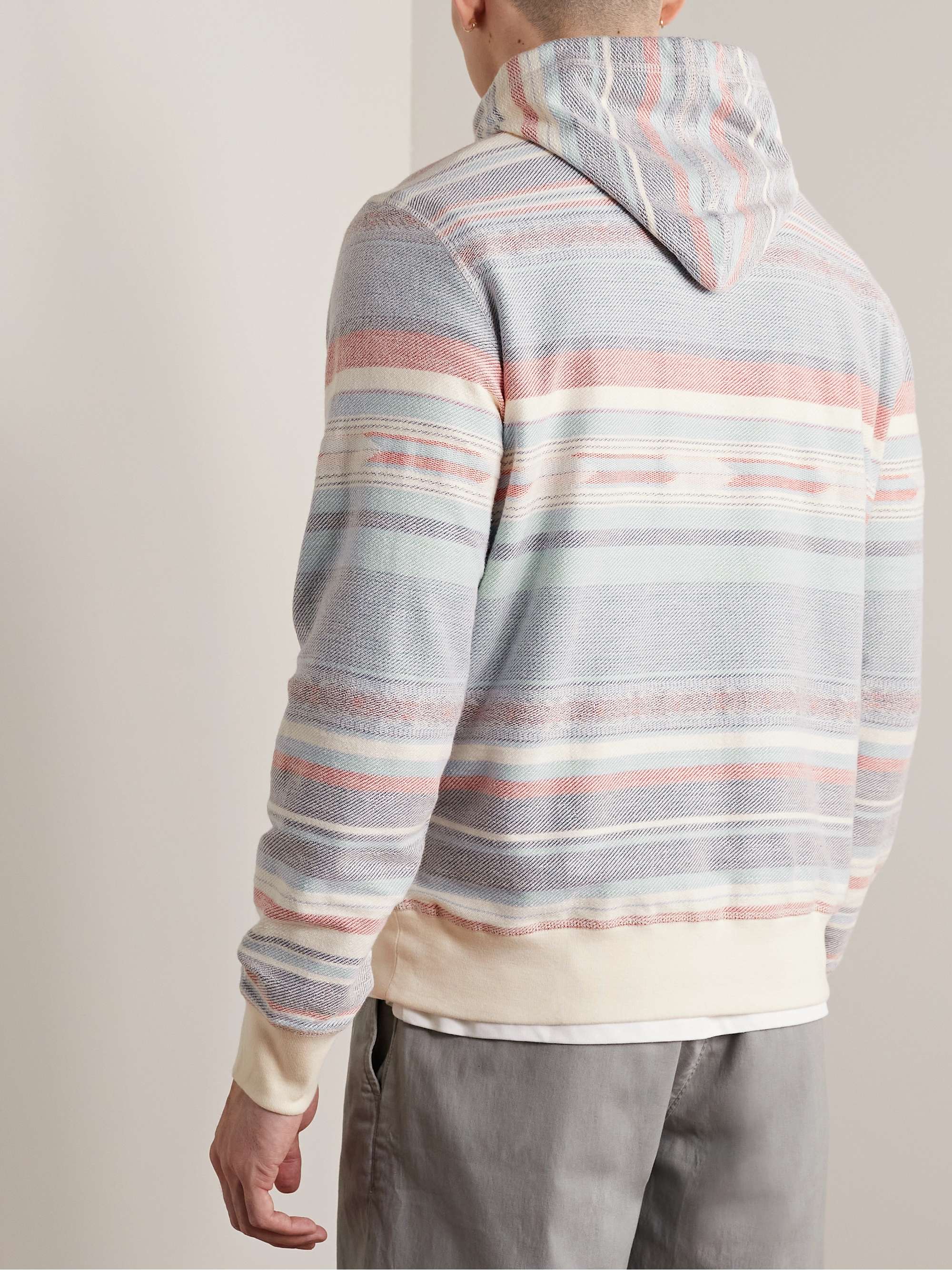 FAHERTY Byron Bay Striped Organic Cotton-Jersey Hoodie