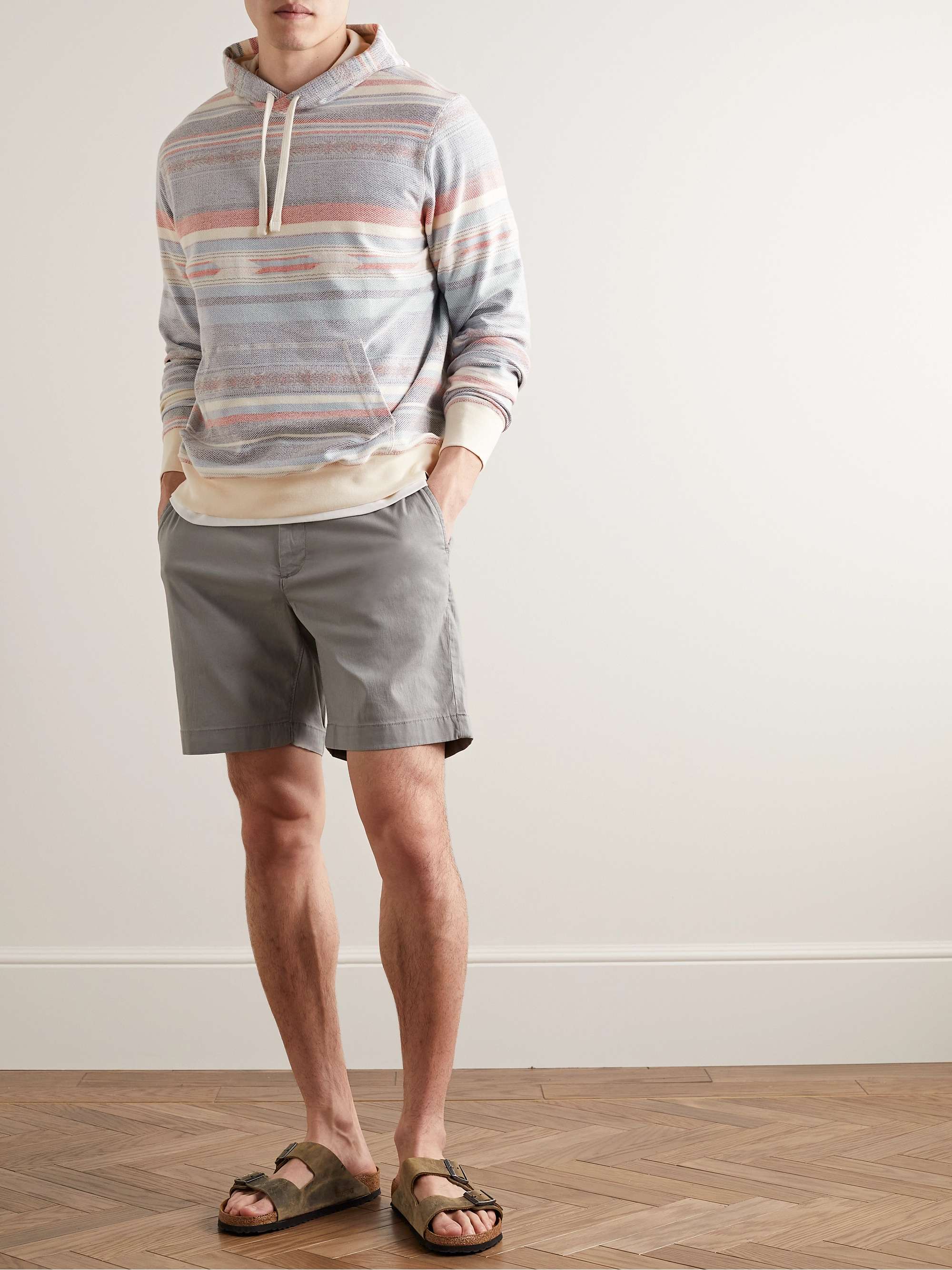 FAHERTY Byron Bay Striped Organic Cotton-Jersey Hoodie