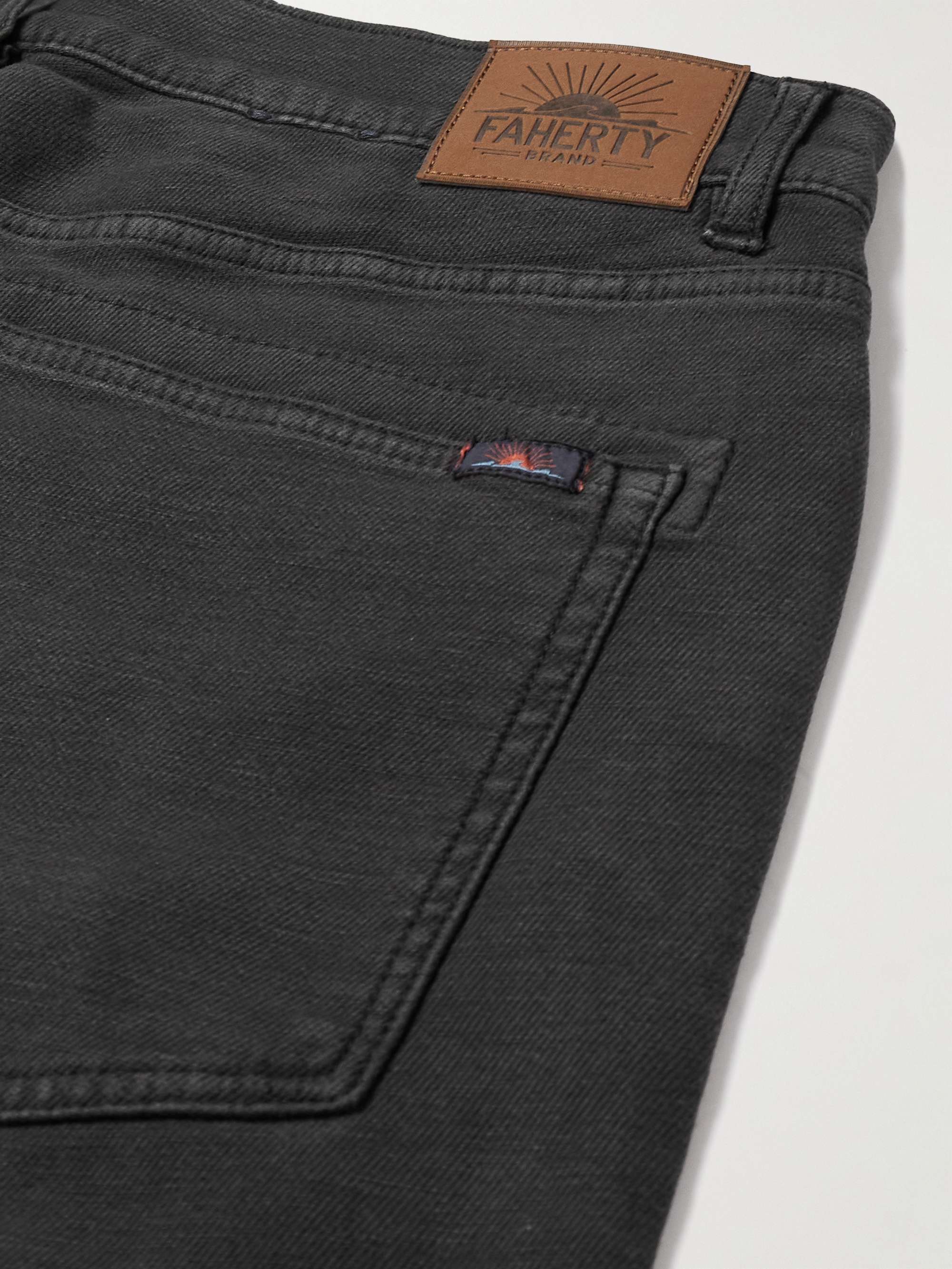 FAHERTY Slim-Fit Stretch Cotton-Blend Trousers