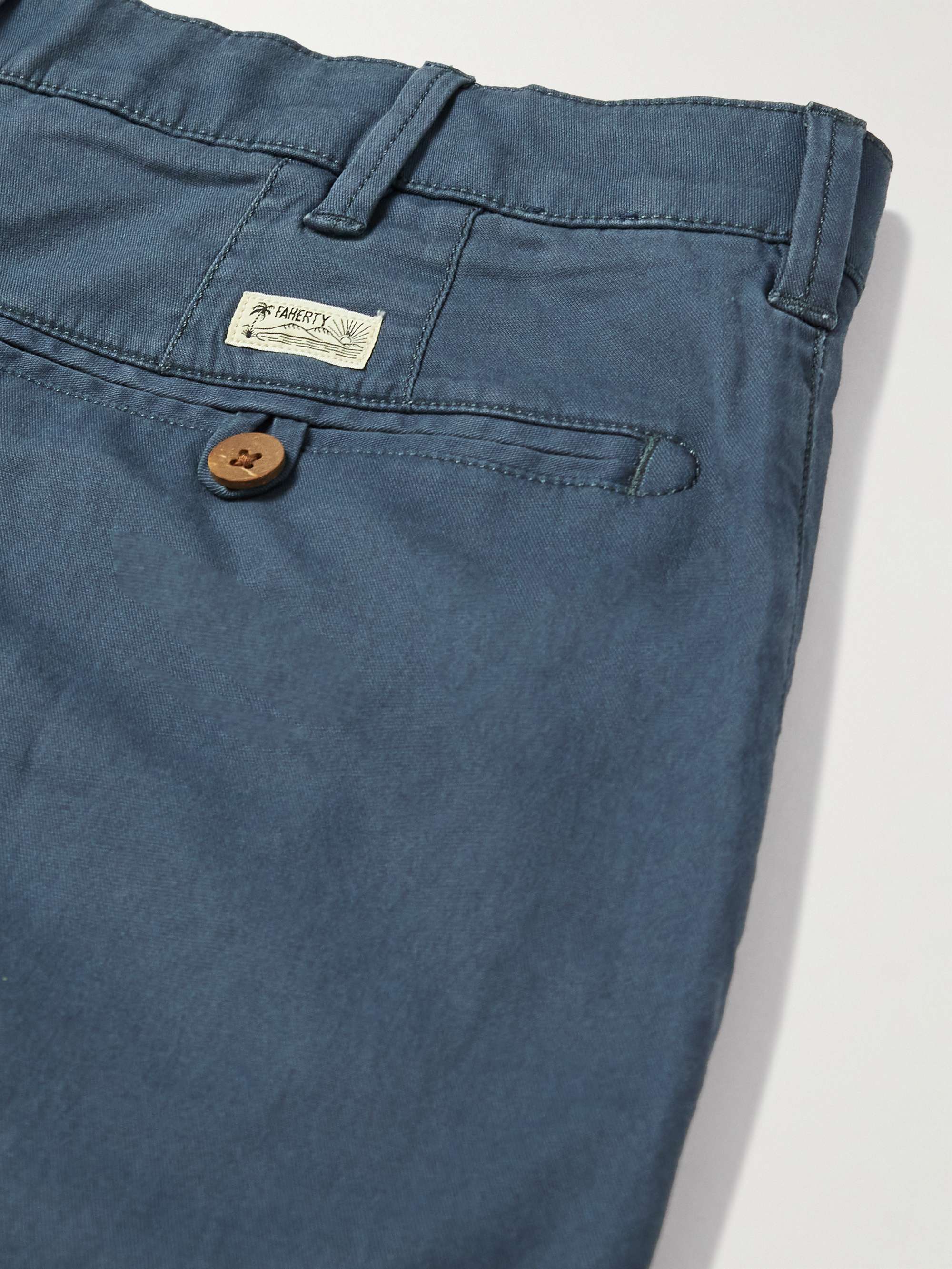 FAHERTY Island Life Straight-Leg Organic Cotton-Blend Shorts