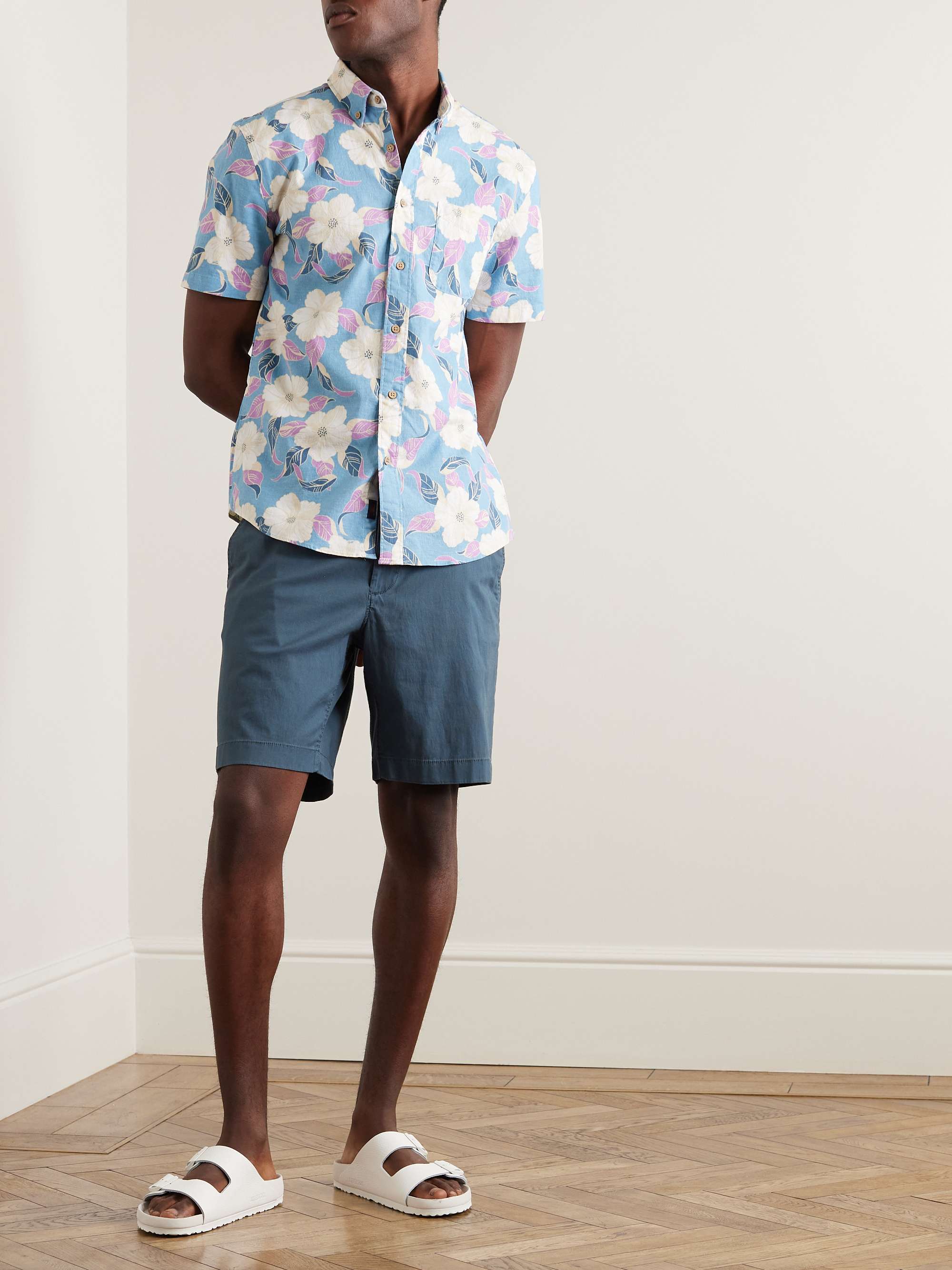 FAHERTY Island Life Straight-Leg Organic Cotton-Blend Shorts