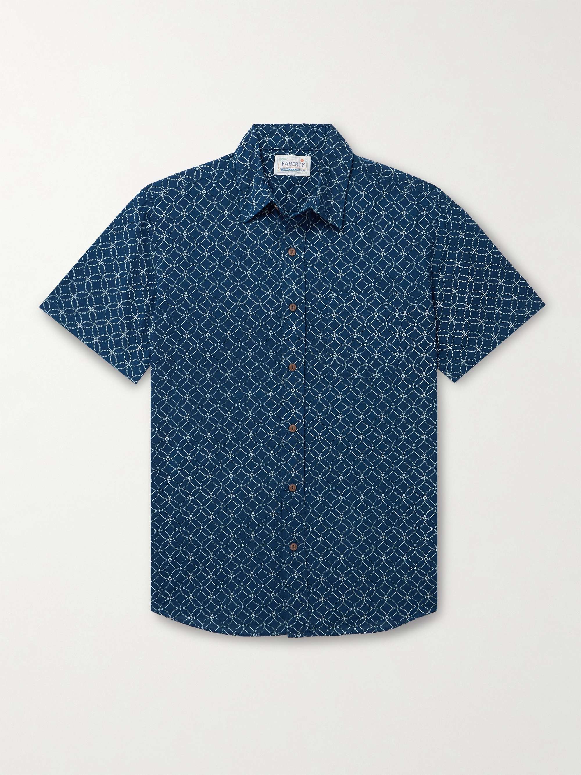 FAHERTY Tropical Printed Organic Cotton-Poplin Shirt for Men | MR PORTER