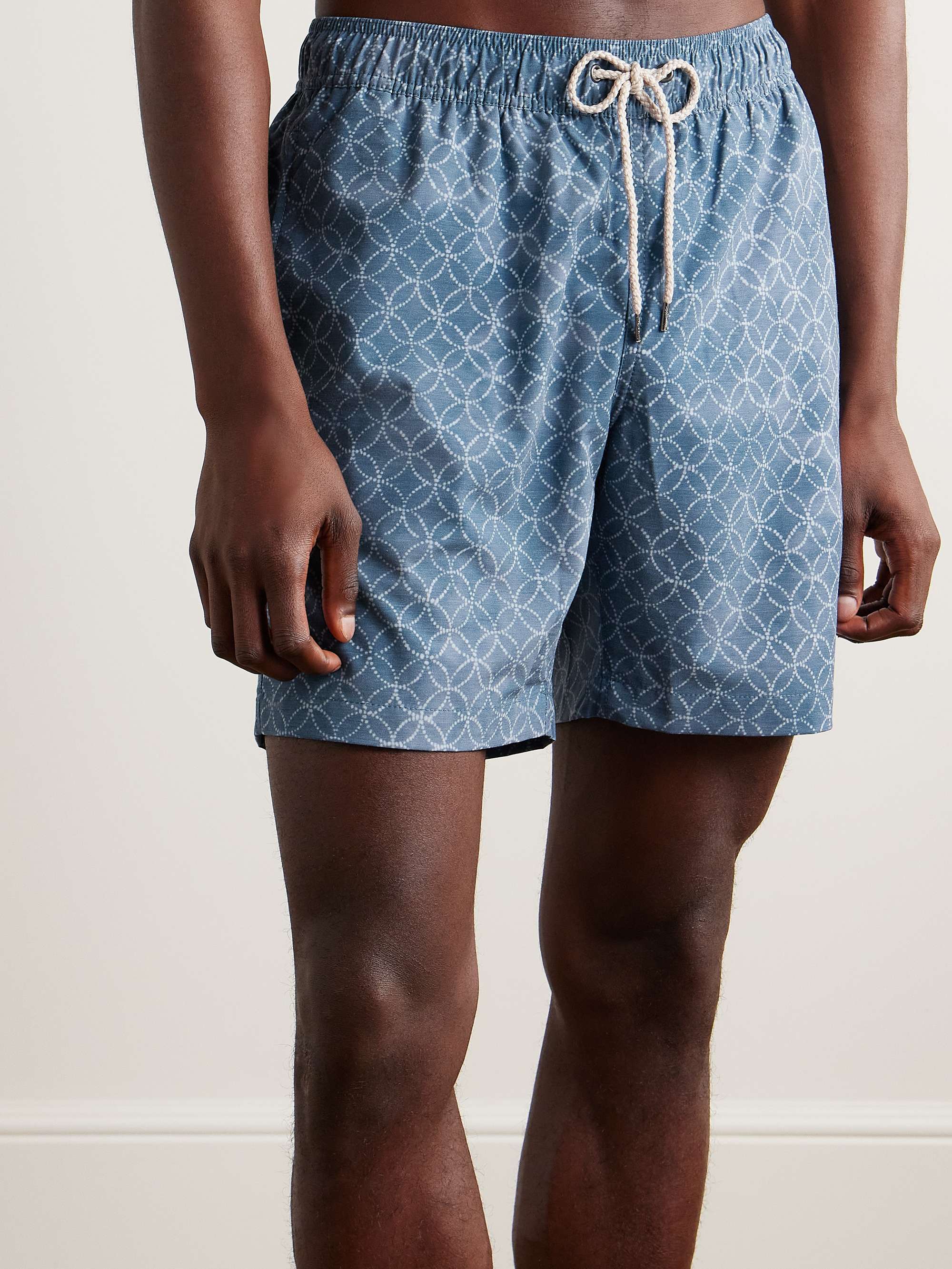 FAHERTY Long-Length Printed Recycled Swim Shorts for Men