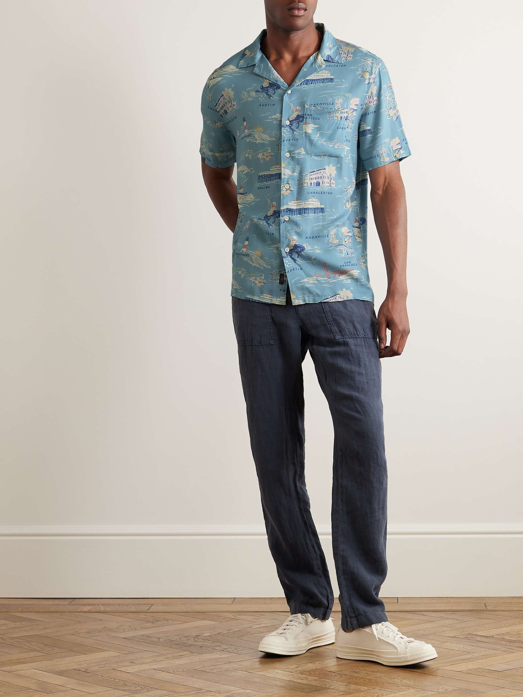 Levi's hawaiian camp shirt top