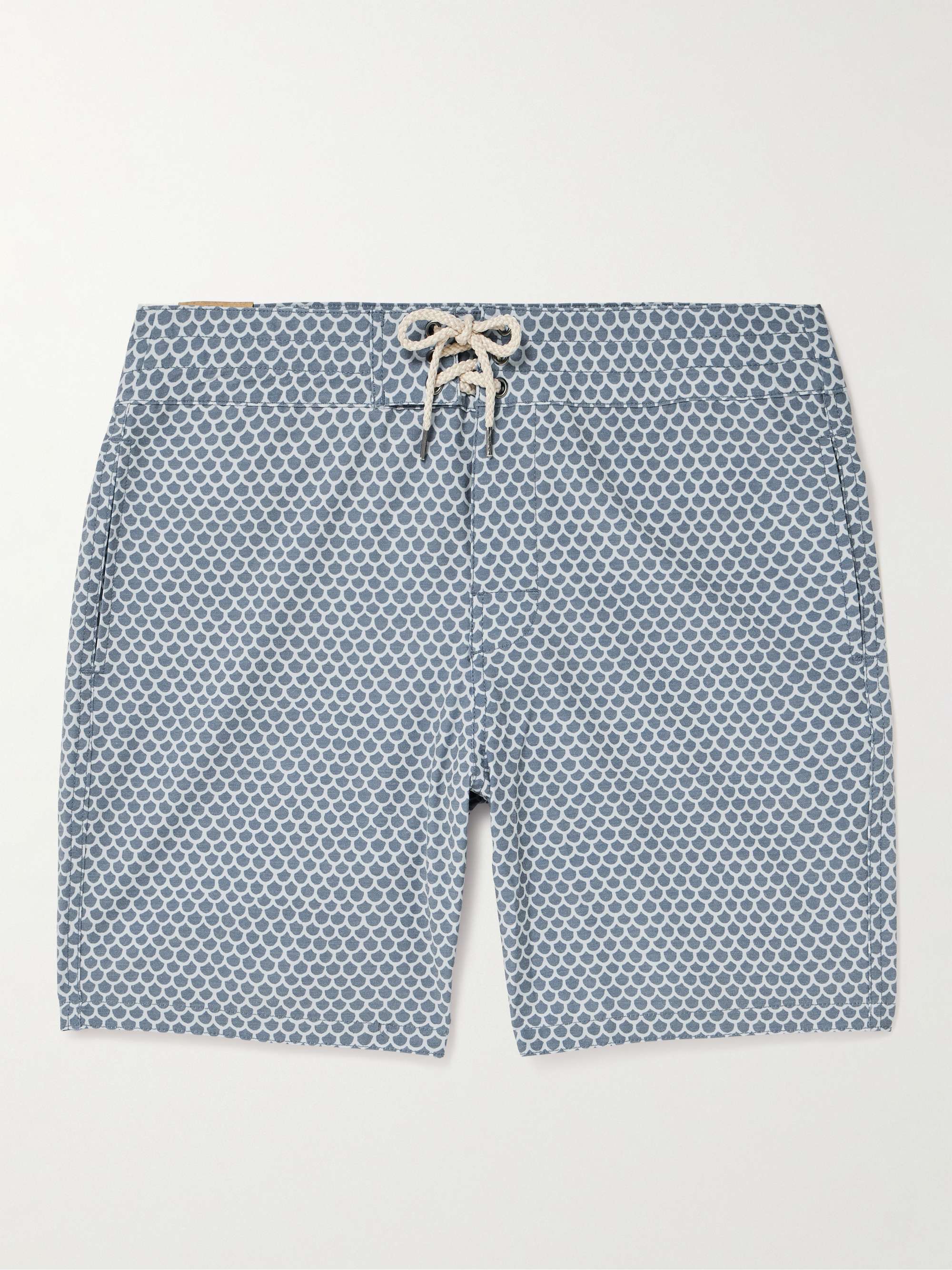 FAHERTY Long-Length Printed Recycled Swim Shorts for Men