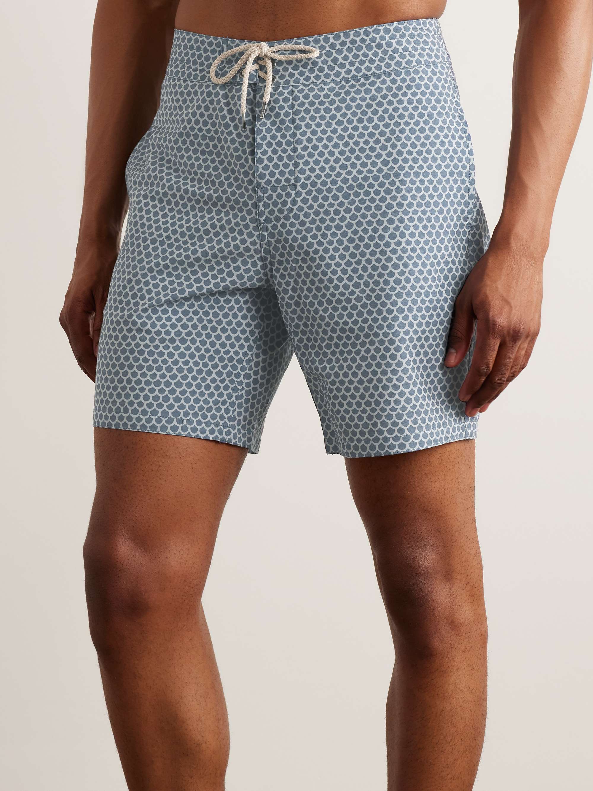 Faherty Straight-Leg Long-Length Printed Recycled Swim Shorts - Men - Blue Swimwear - Xs