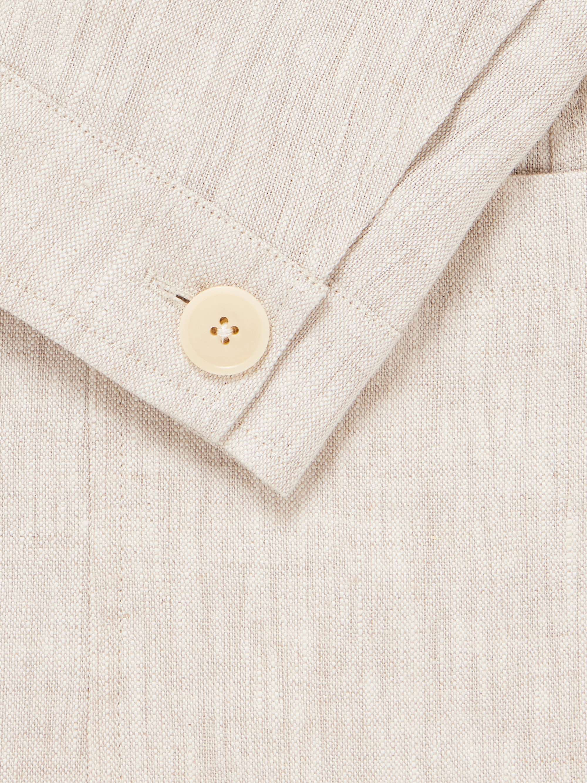 OLIVER SPENCER Double-Breasted Linen Suit Jacket