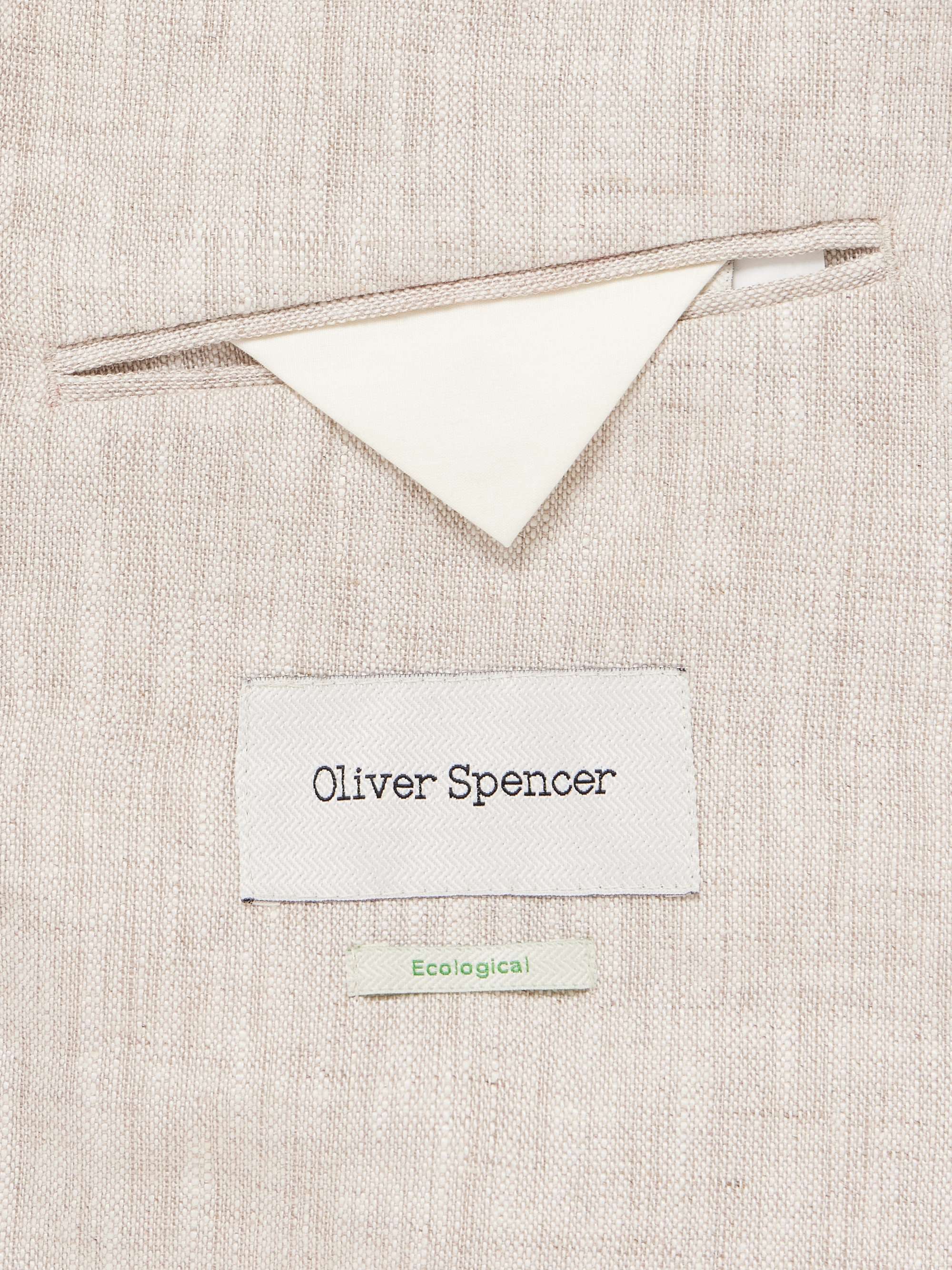 OLIVER SPENCER Double-Breasted Linen Suit Jacket