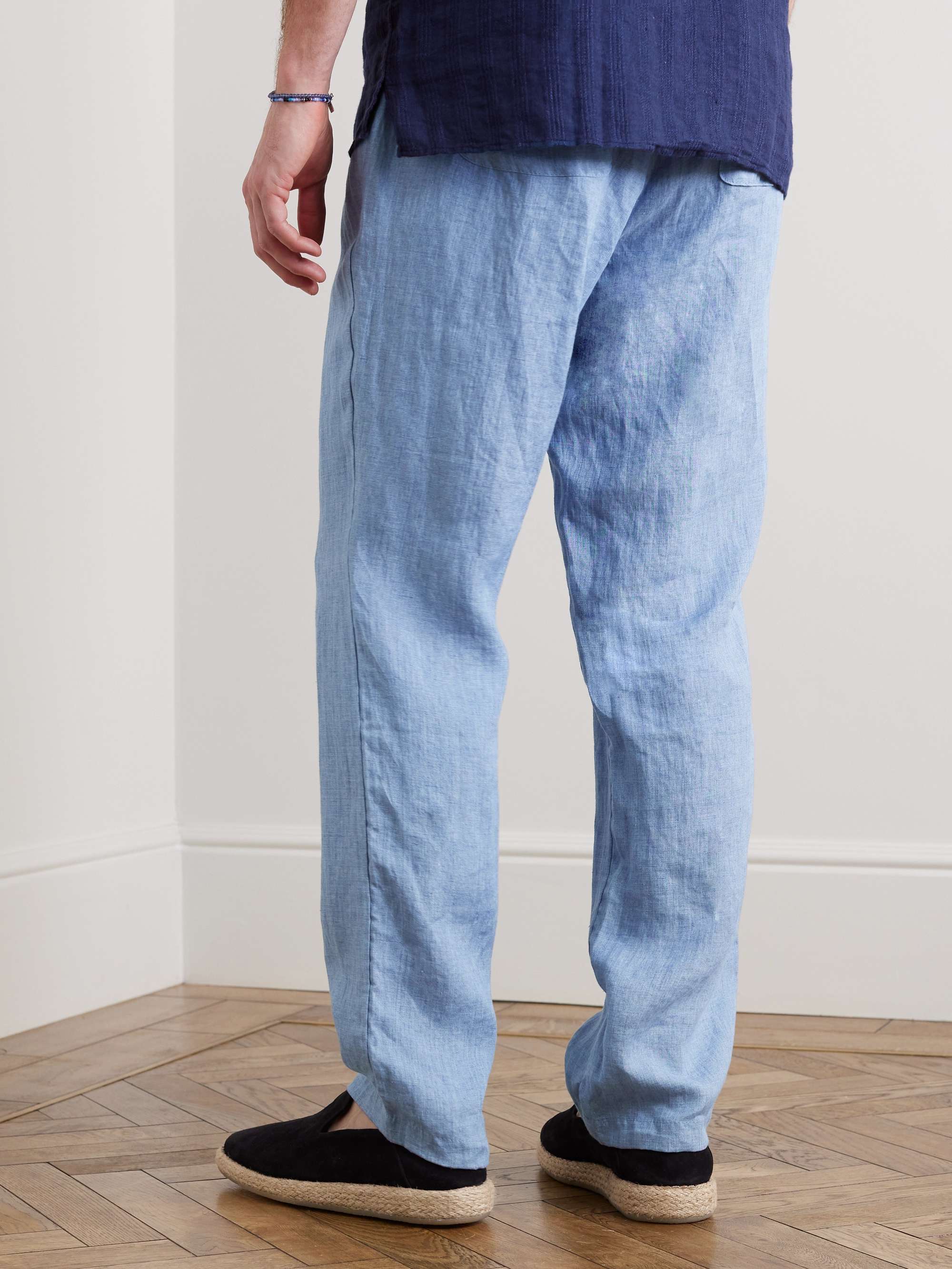 OLIVER SPENCER Straight-Leg Linen Drawstring Trousers
