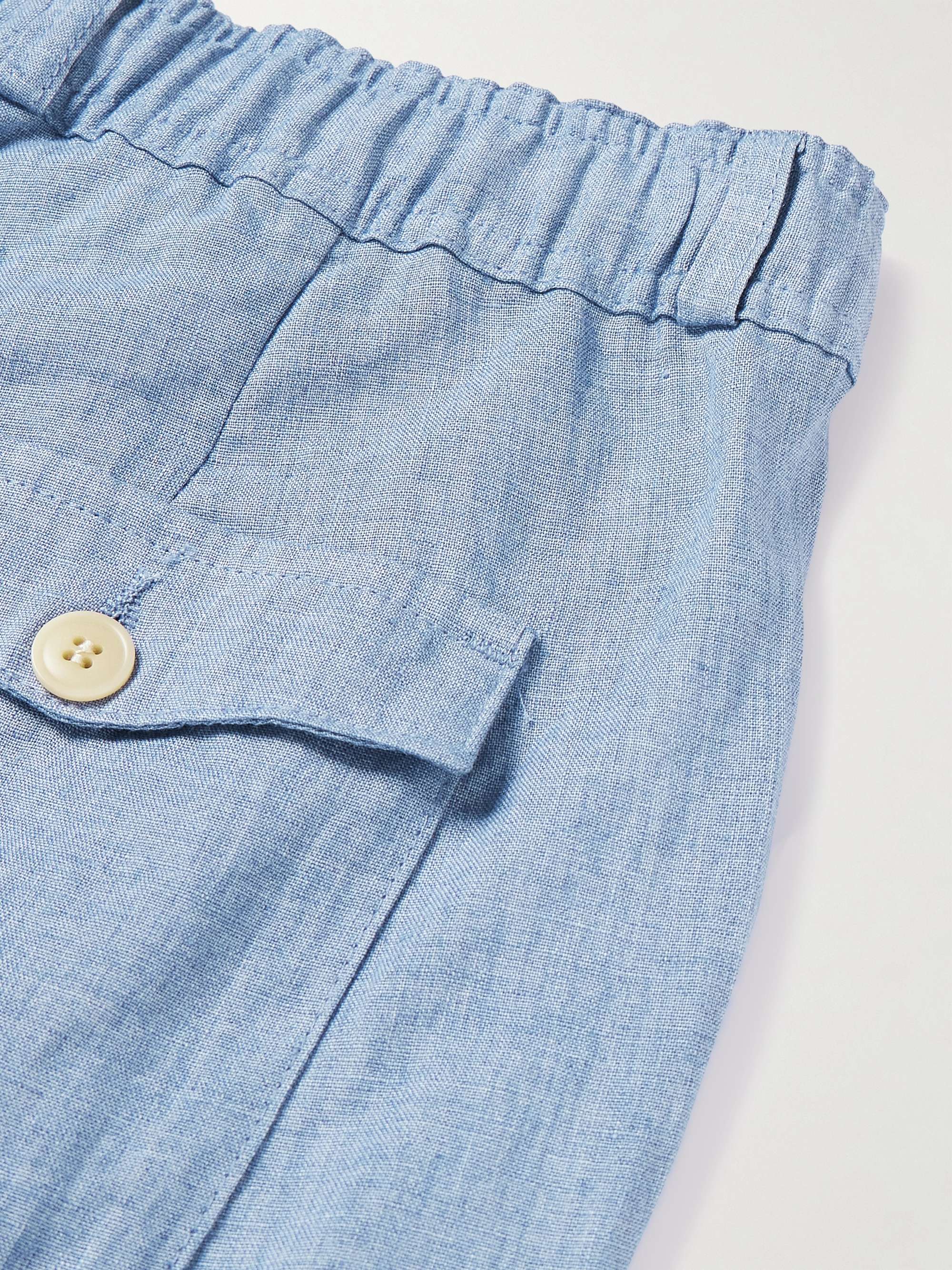 OLIVER SPENCER Straight-Leg Linen Drawstring Trousers