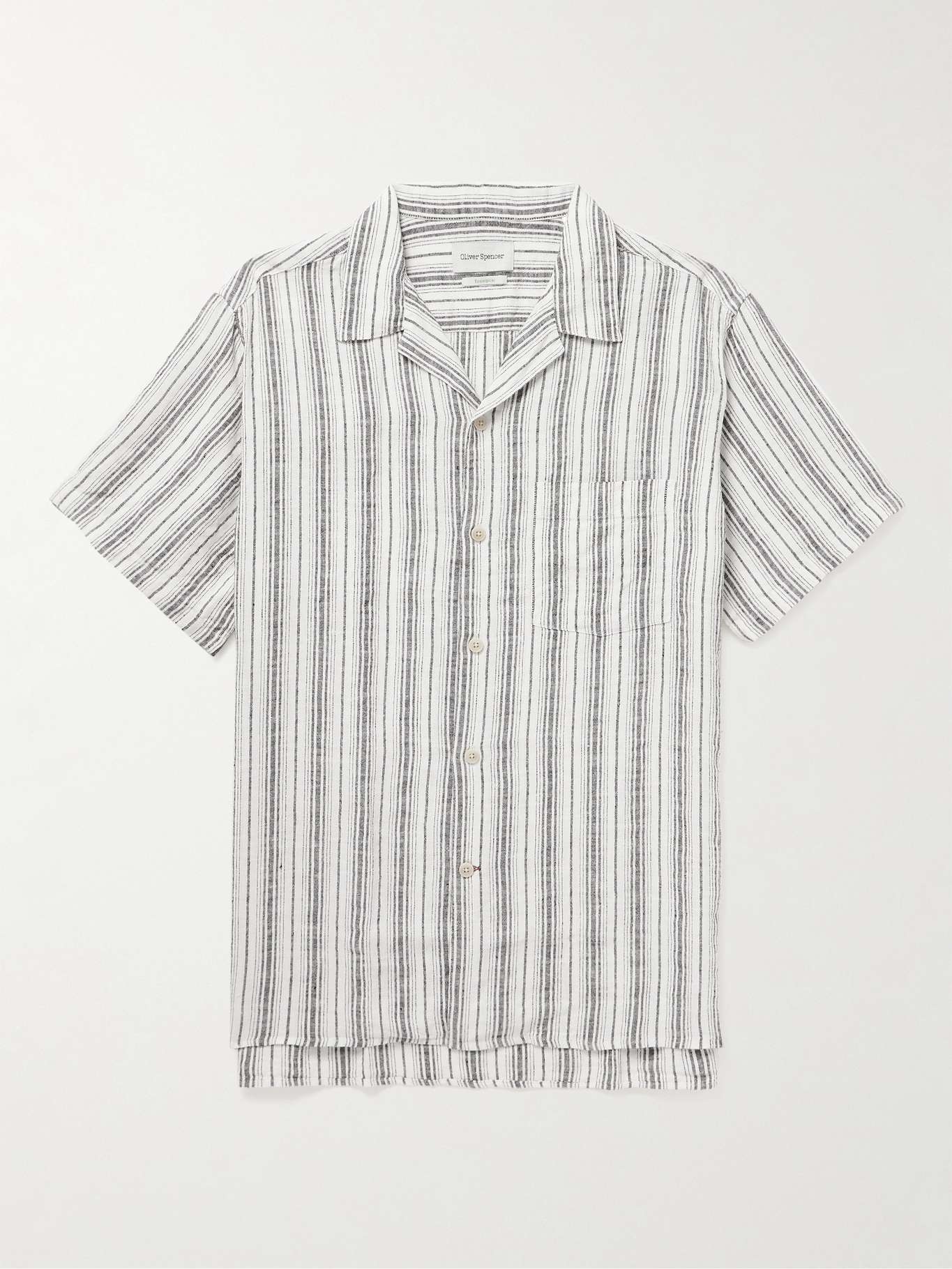 OLIVER SPENCER Havana Camp-Collar Striped Linen Shirt for Men | MR PORTER