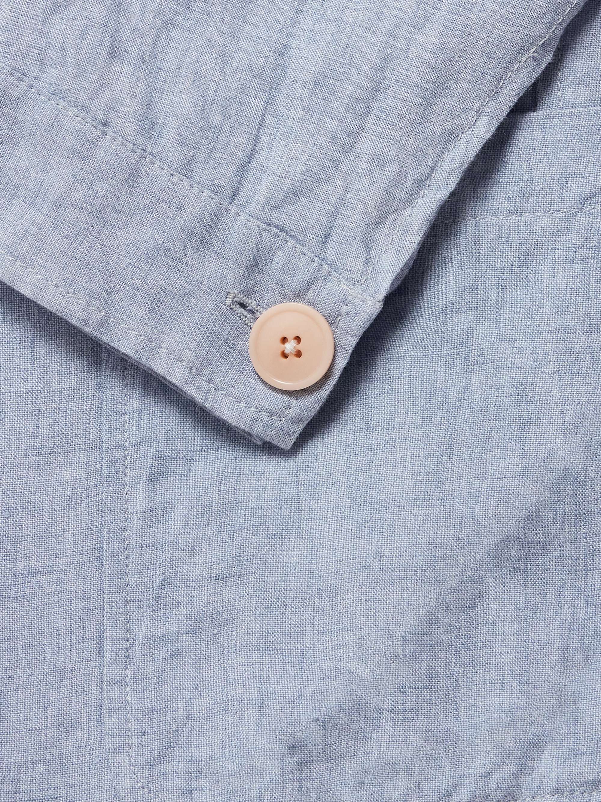 OLIVER SPENCER Double-Breasted Linen Suit Jacket