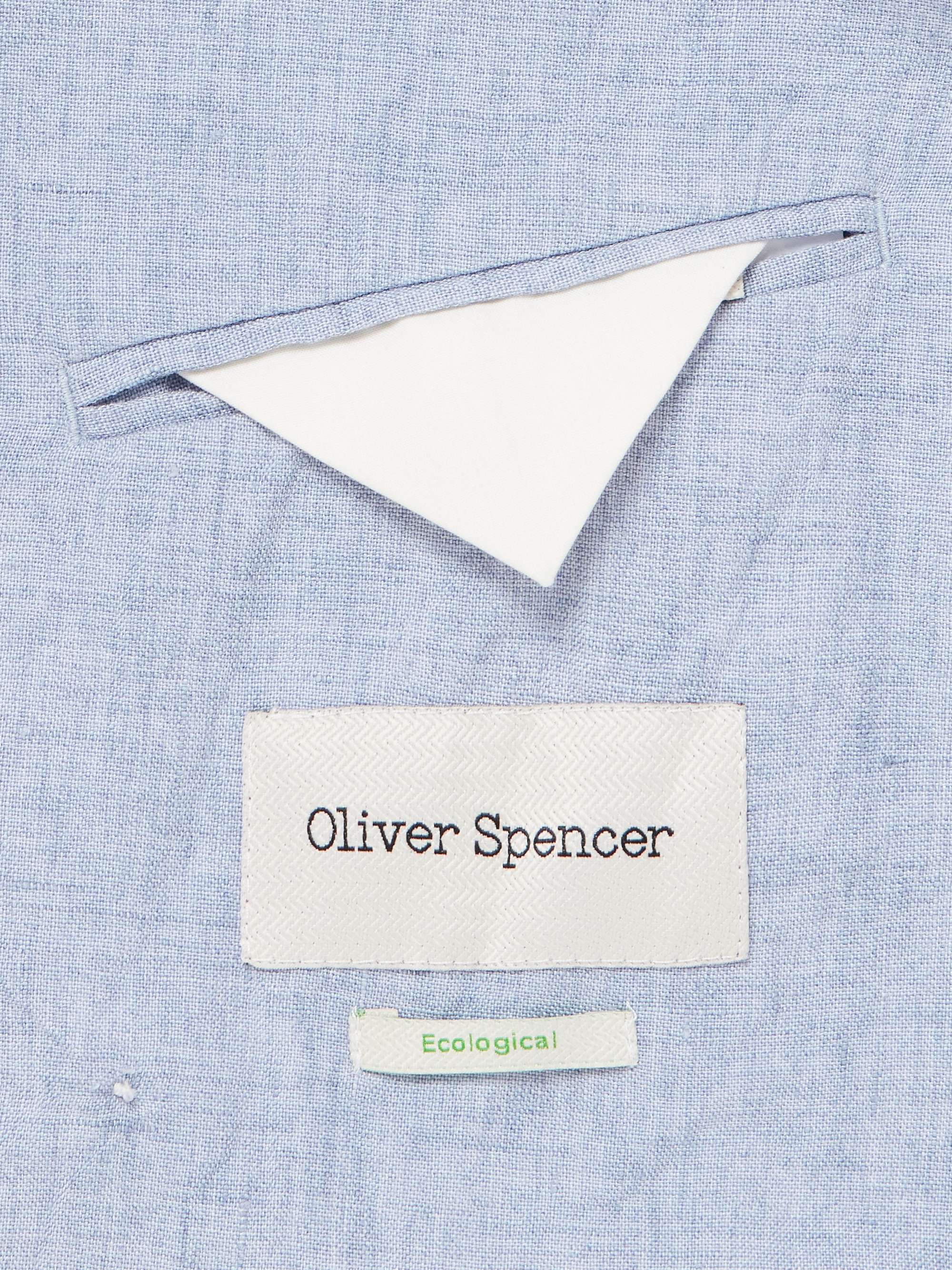 OLIVER SPENCER Double-Breasted Linen Suit Jacket